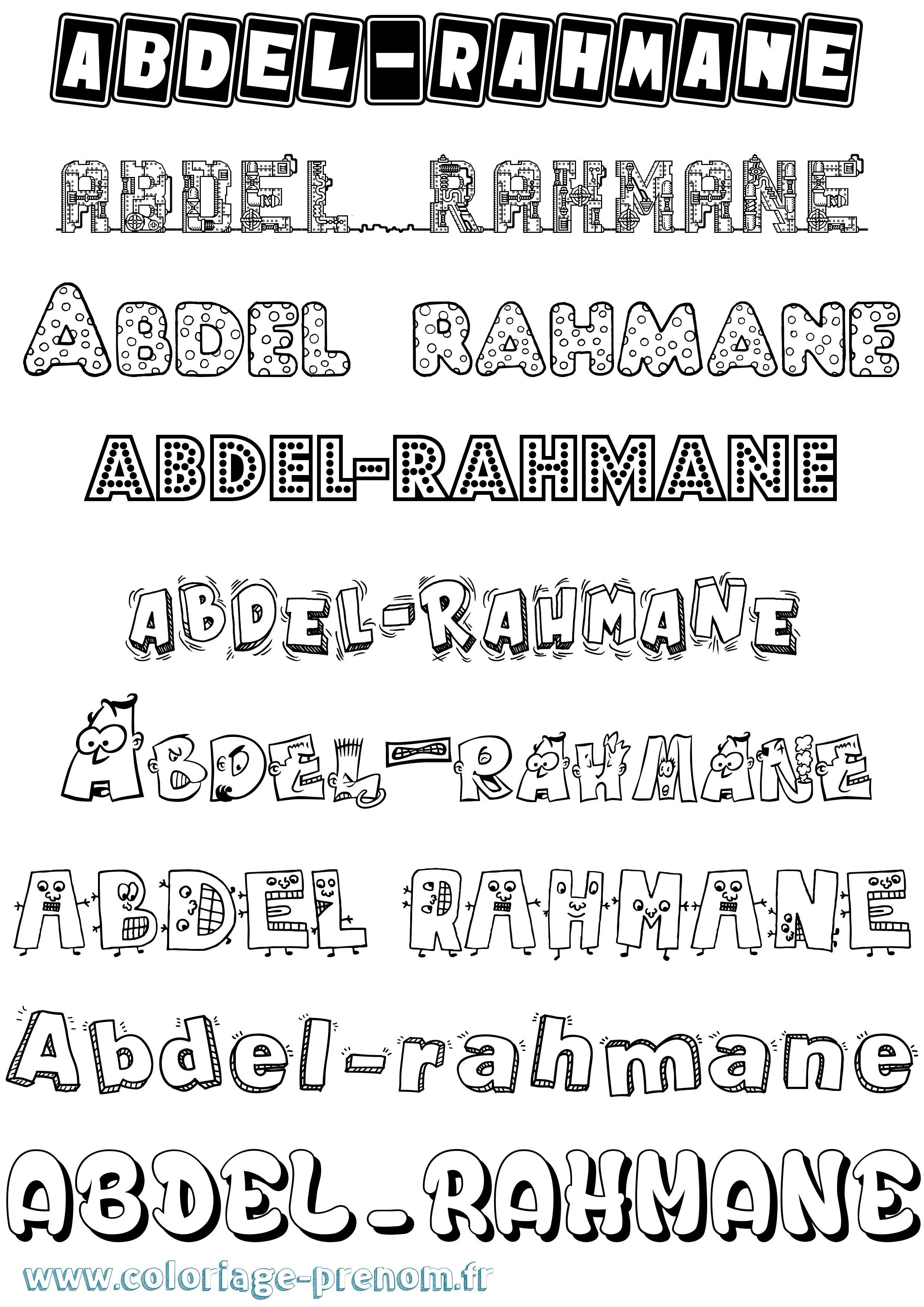 Coloriage Abdel-Rahmane Fun Coloriage prénom Abdel-Rahmane Fun