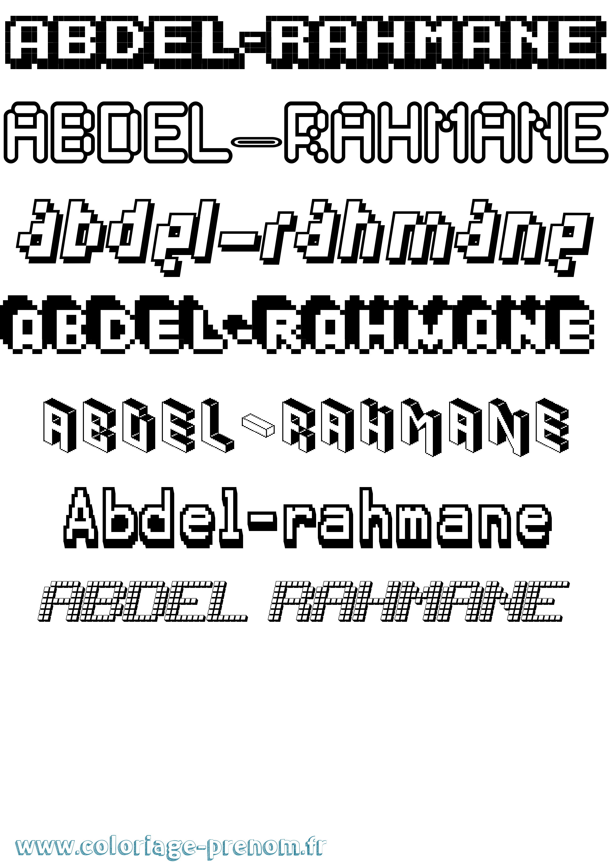 Coloriage Abdel-Rahmane Pixel Coloriage prénom Abdel-Rahmane Pixel