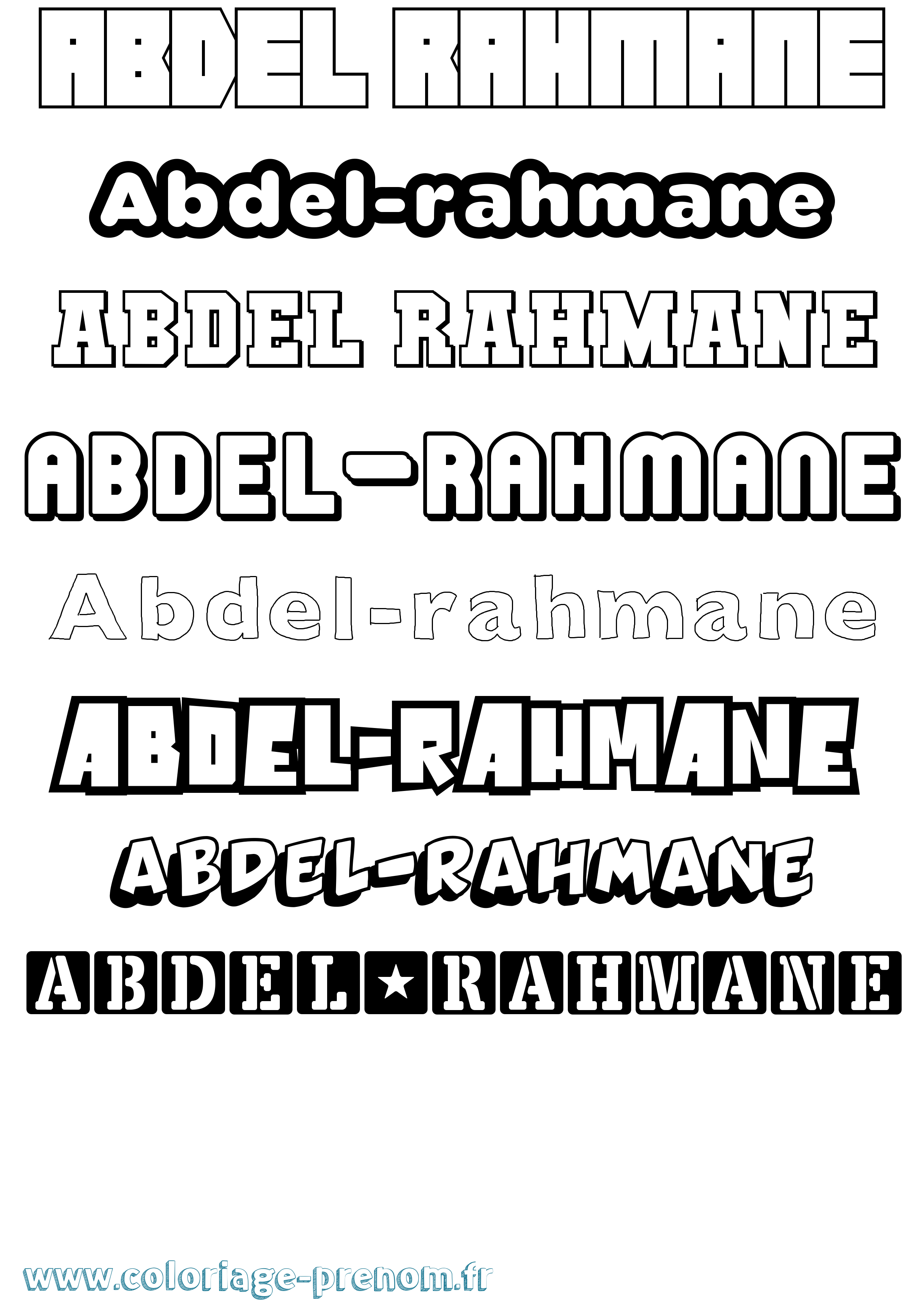 Coloriage Abdel-Rahmane Simple Coloriage prénom Abdel-Rahmane Simple