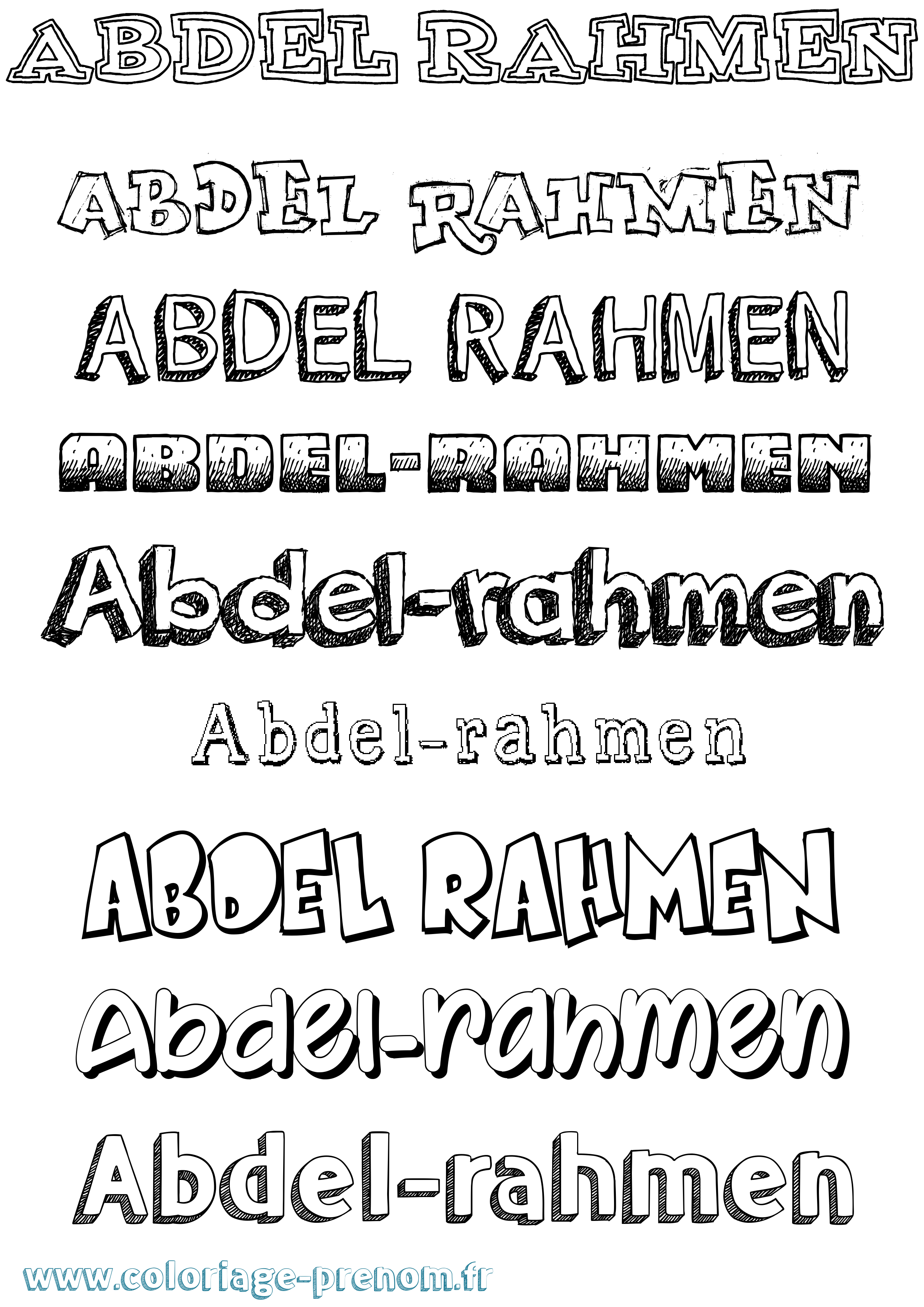 Coloriage prénom Abdel-Rahmen Dessiné