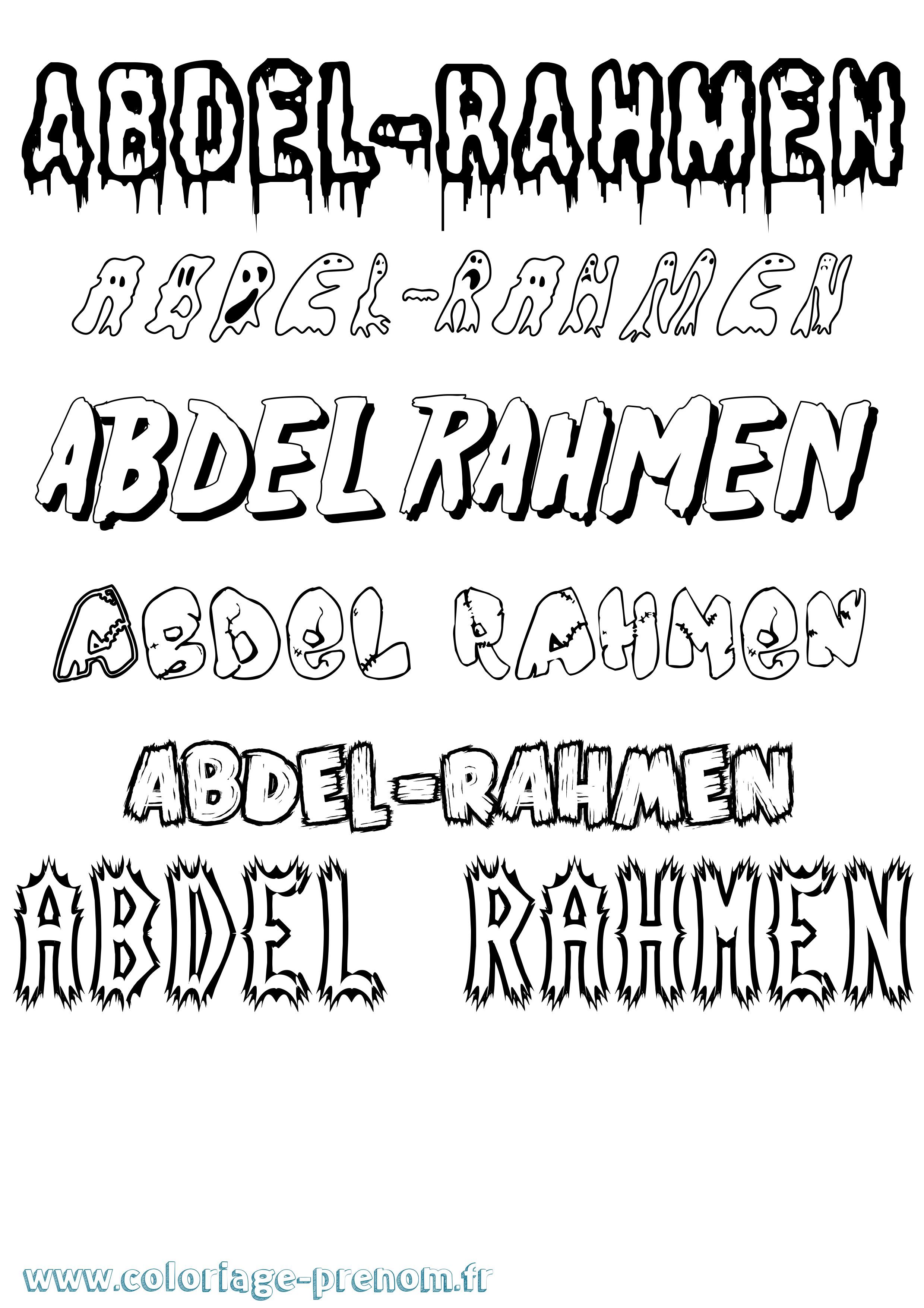 Coloriage prénom Abdel-Rahmen Frisson