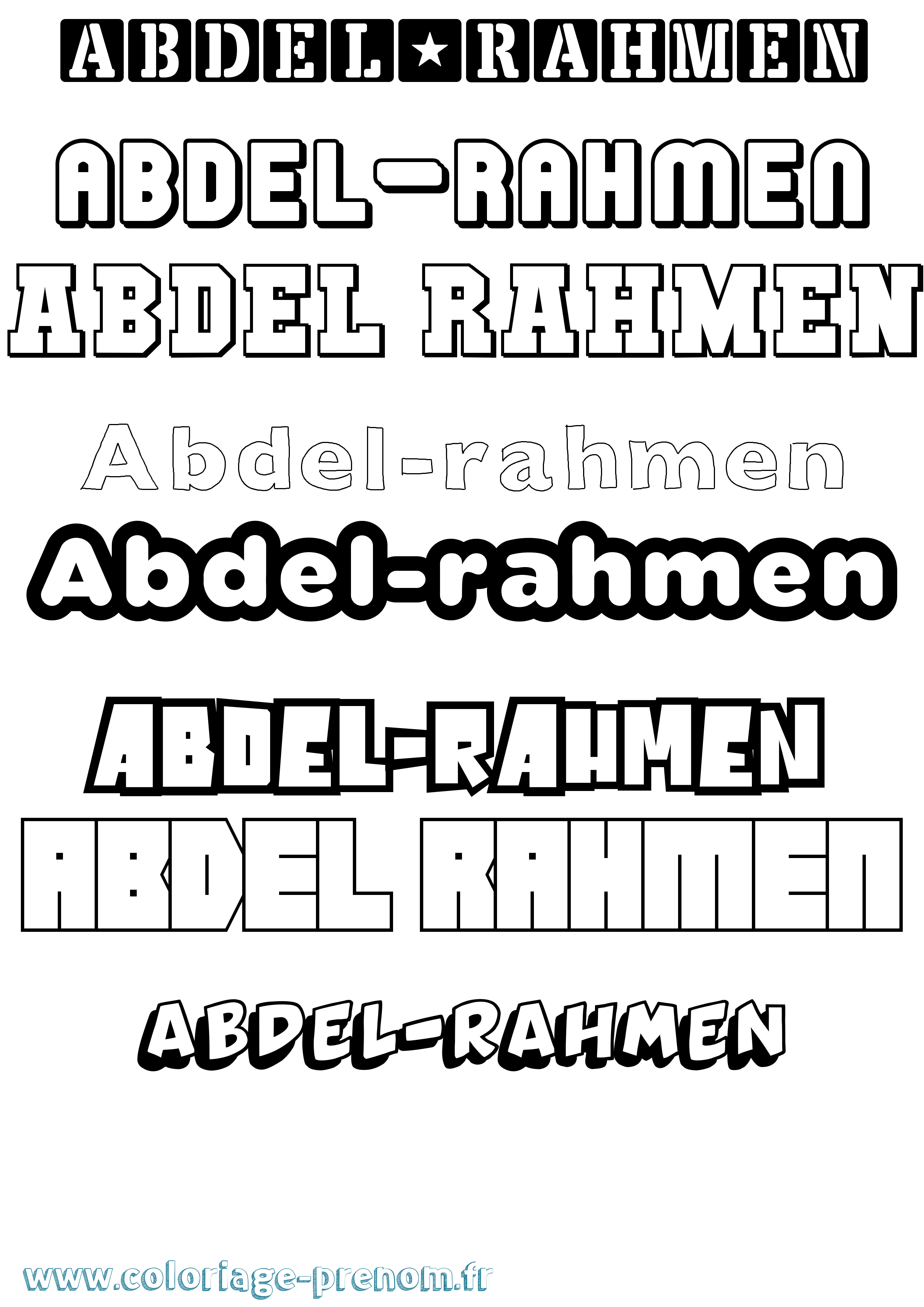 Coloriage prénom Abdel-Rahmen Simple