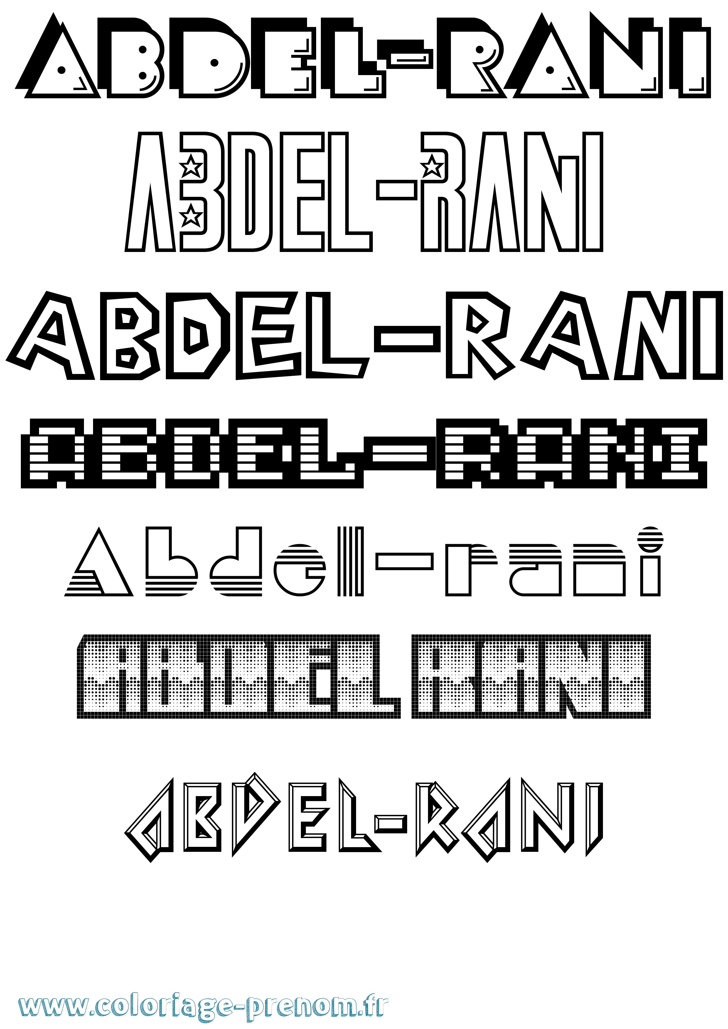 Coloriage Abdel-Rani Jeux Vidéos Coloriage prénom Abdel-Rani Jeux Vidéos