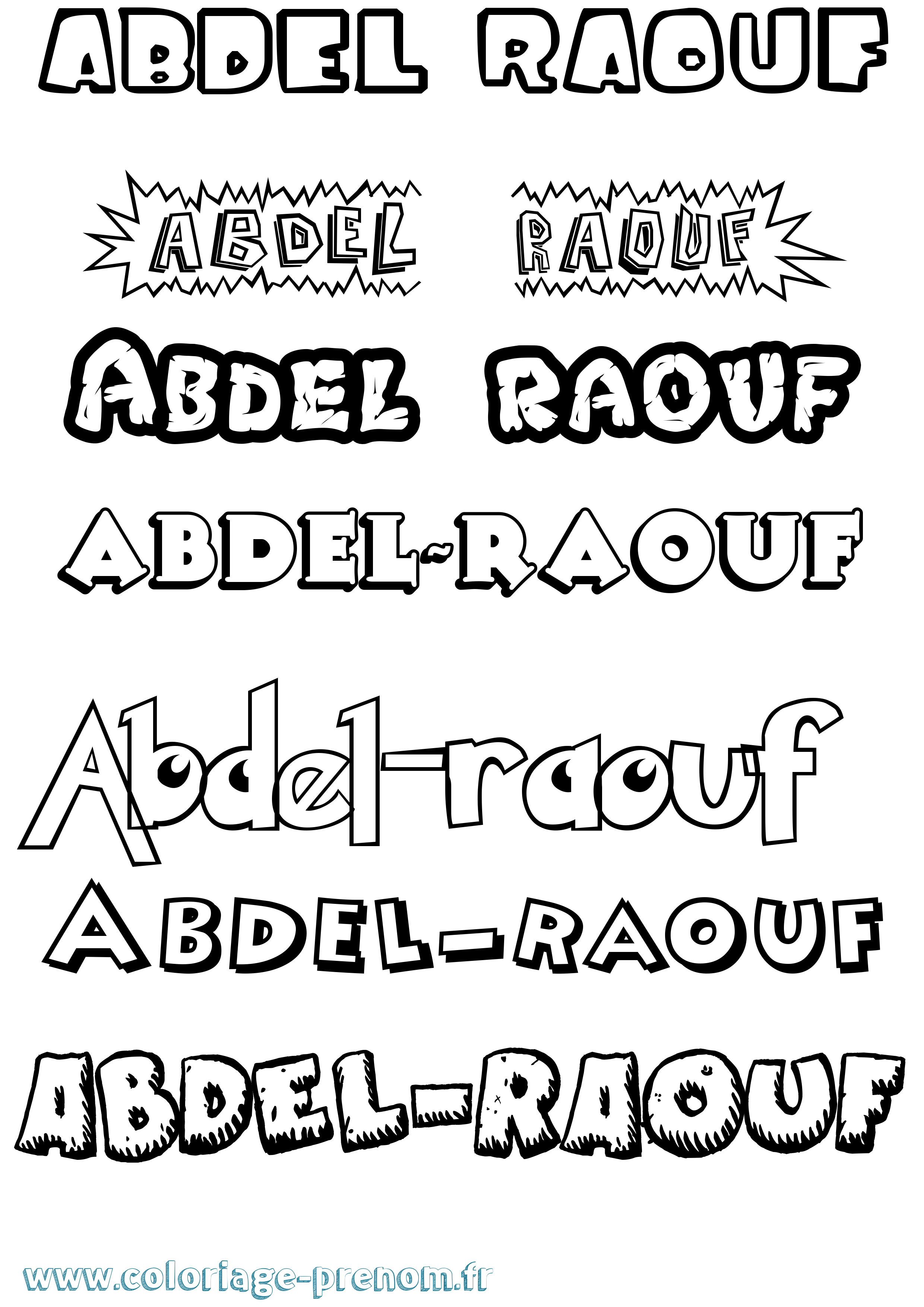 Coloriage prénom Abdel-Raouf Dessin Animé