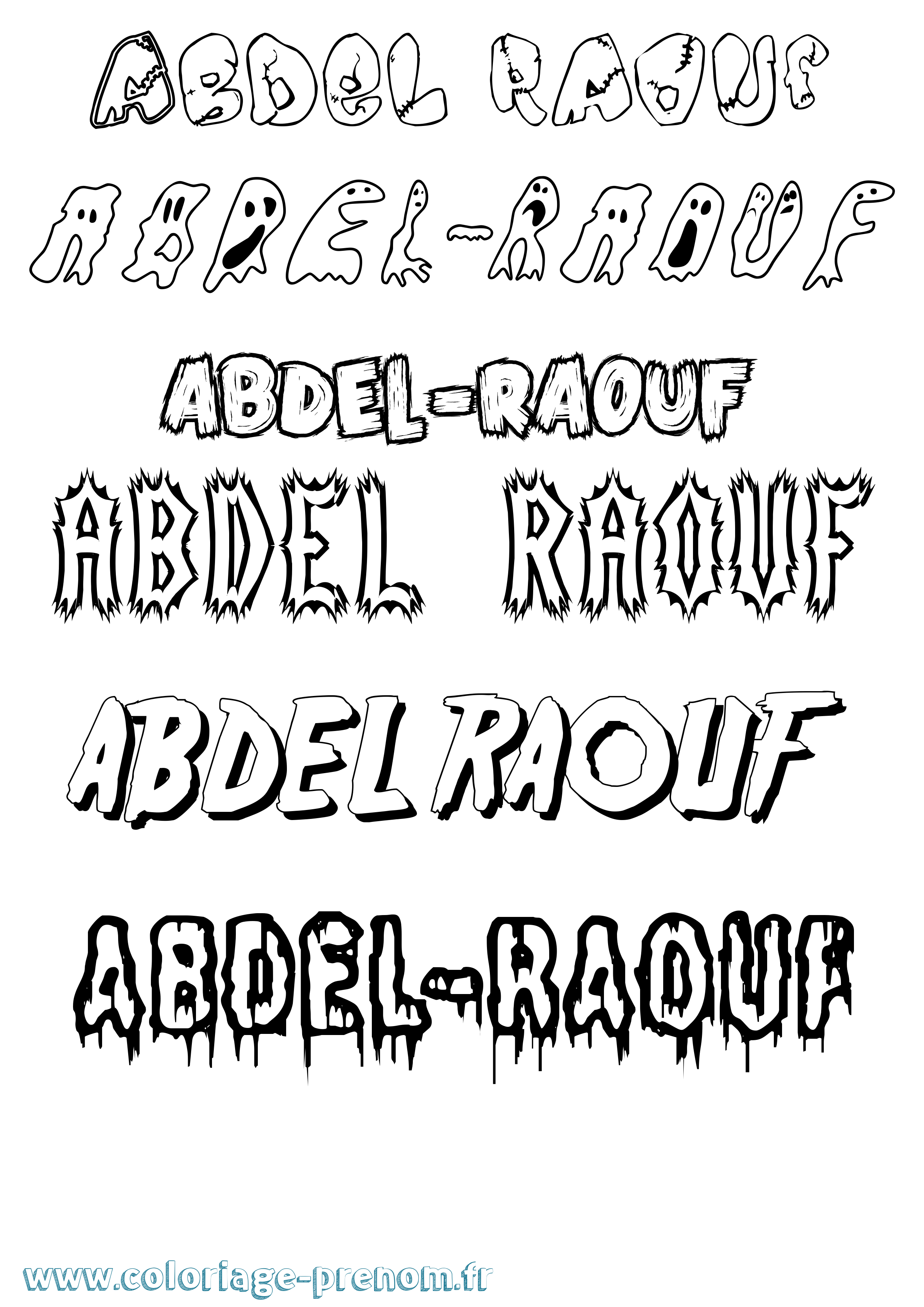 Coloriage prénom Abdel-Raouf Frisson
