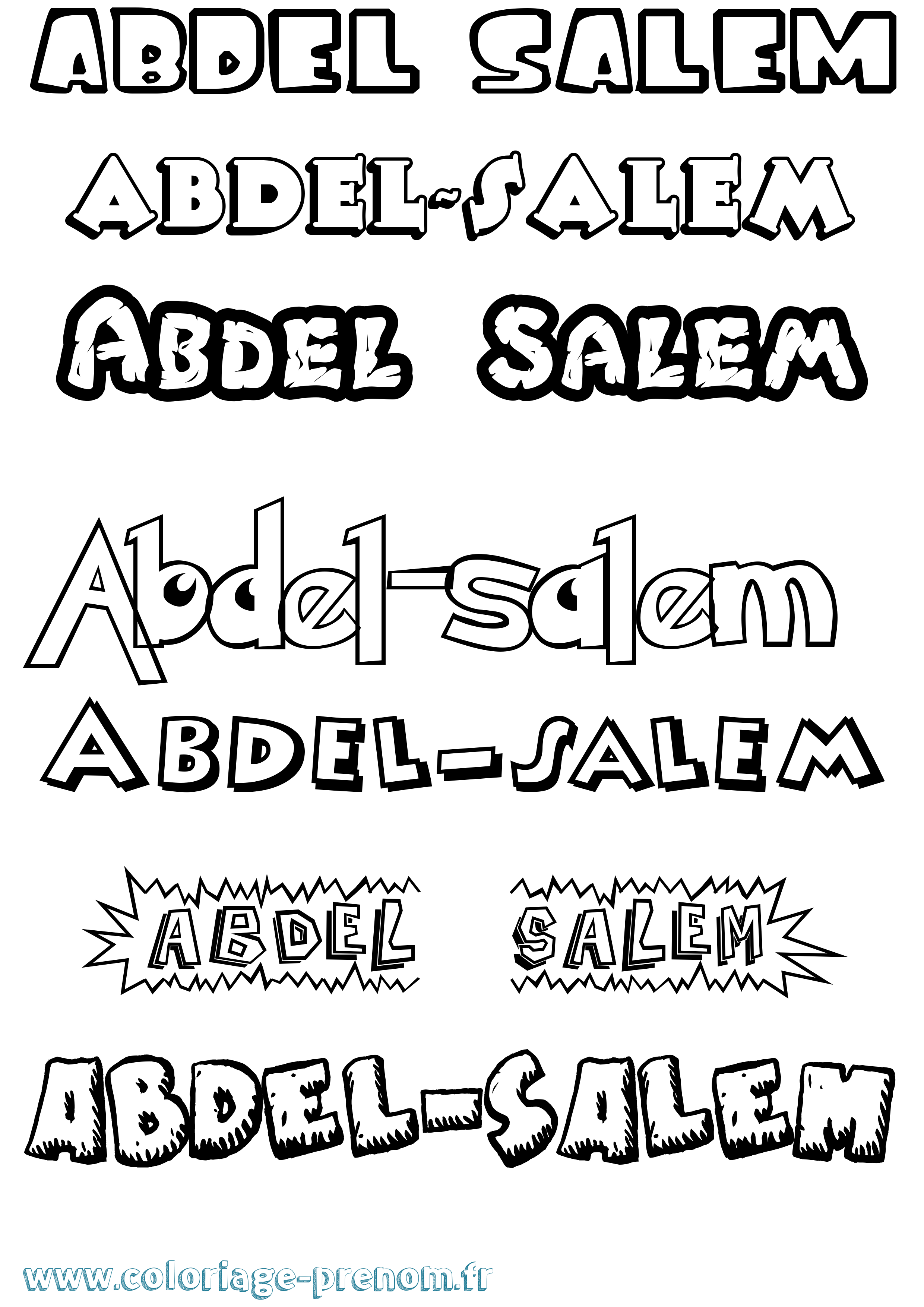 Coloriage Abdel-Salem Dessin Animé Coloriage prénom Abdel-Salem Dessin Animé