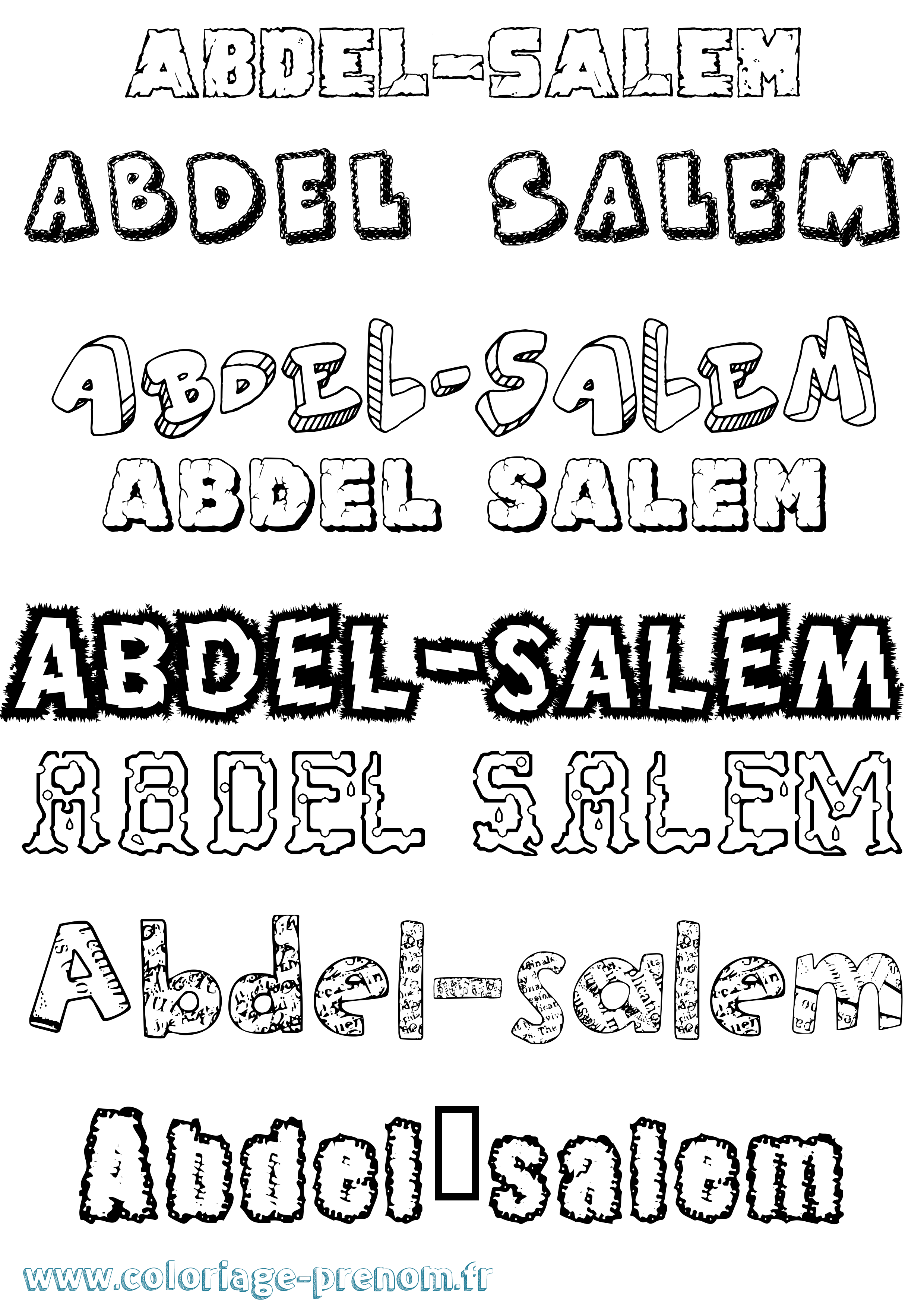 Coloriage Abdel-Salem Destructuré Coloriage prénom Abdel-Salem Destructuré
