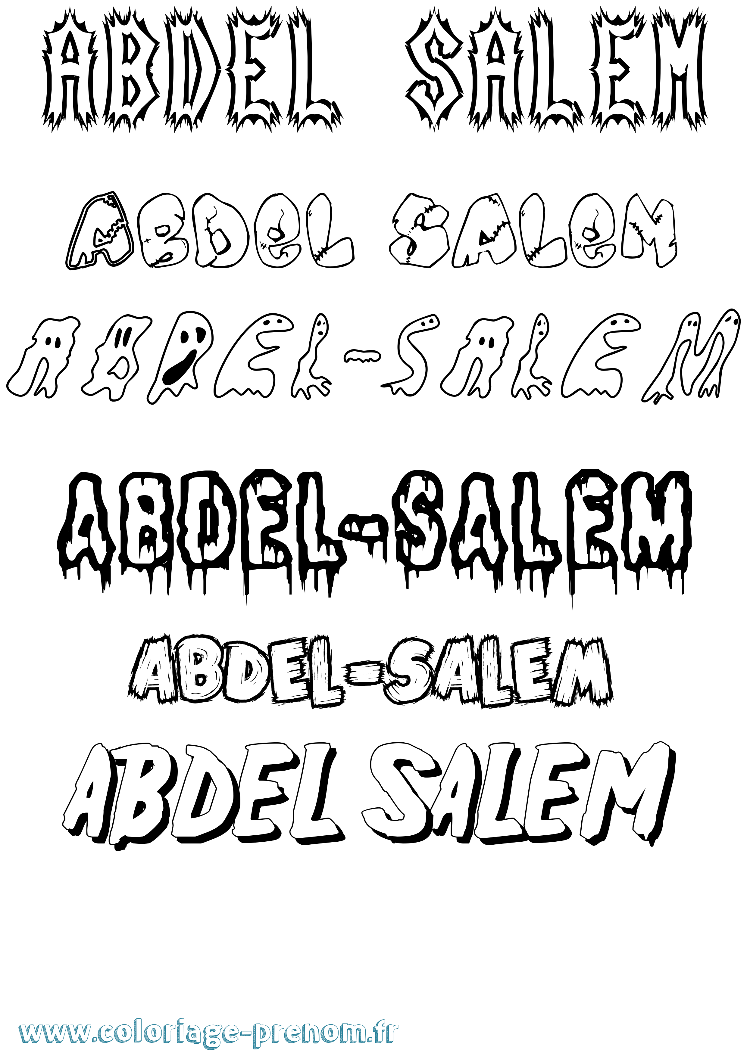 Coloriage Abdel-Salem Frisson Coloriage prénom Abdel-Salem Frisson
