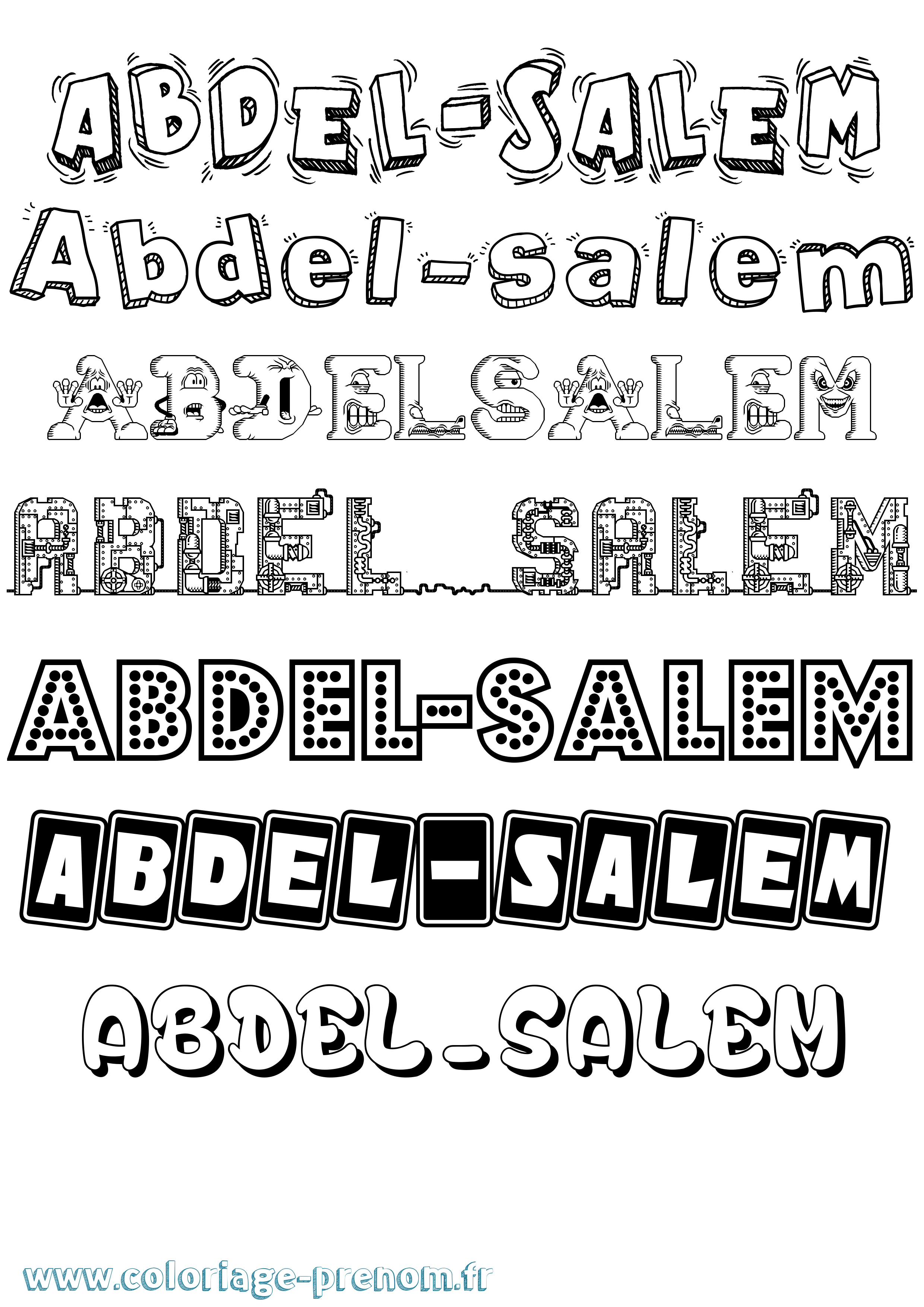 Coloriage Abdel-Salem Fun Coloriage prénom Abdel-Salem Fun