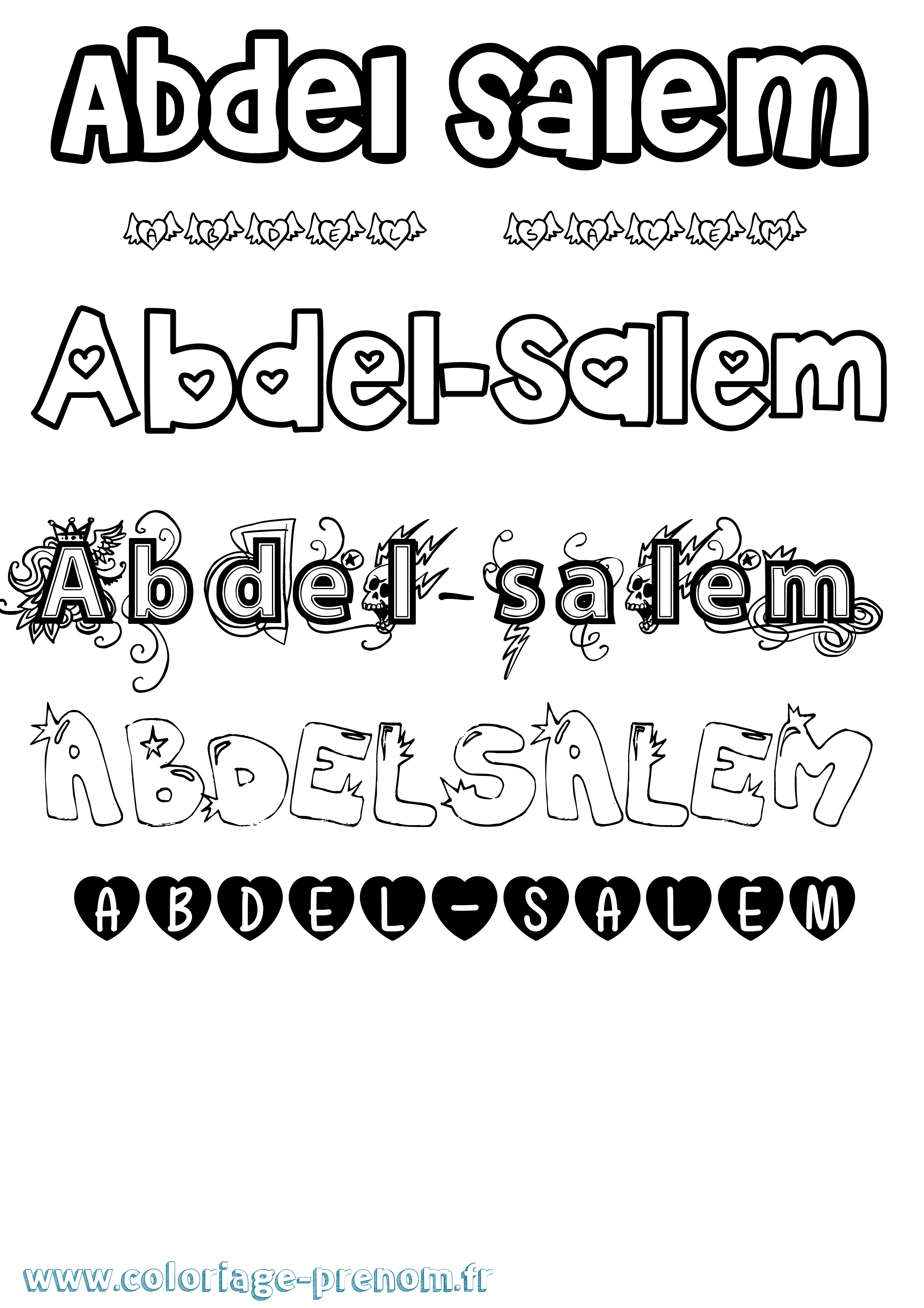 Coloriage Abdel-Salem Girly Coloriage prénom Abdel-Salem Girly