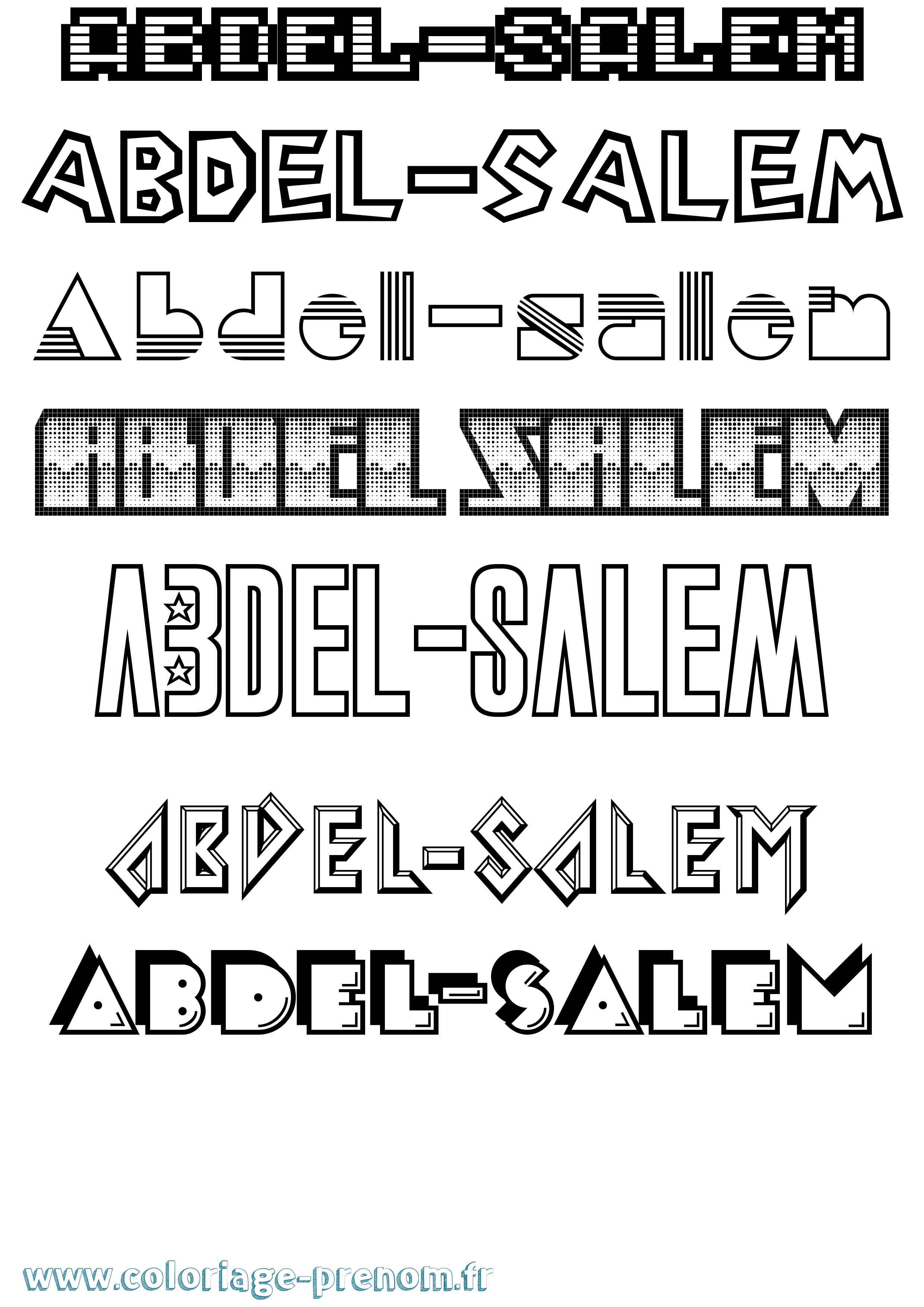 Coloriage Abdel-Salem Jeux Vidéos Coloriage prénom Abdel-Salem Jeux Vidéos