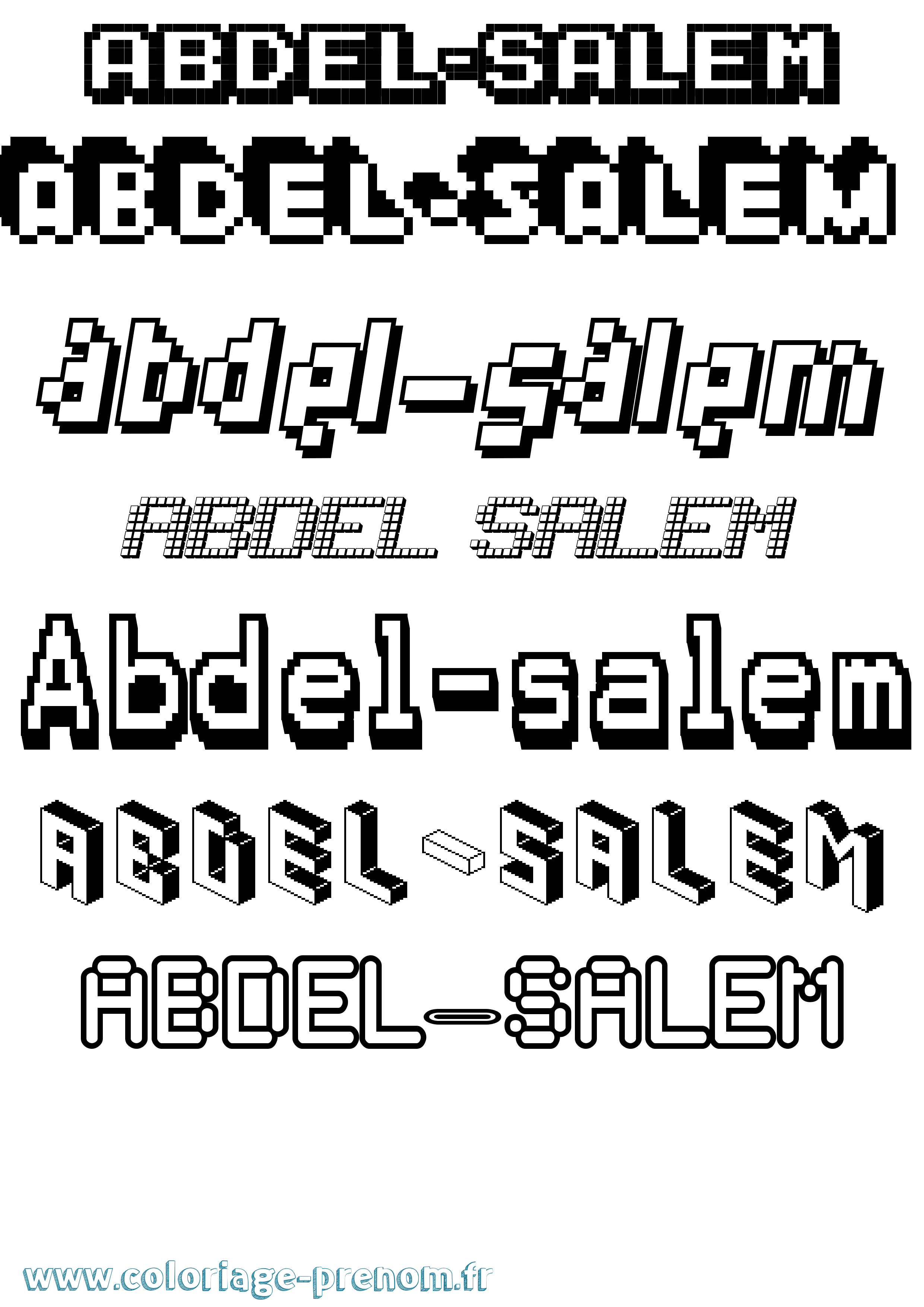 Coloriage Abdel-Salem Pixel Coloriage prénom Abdel-Salem Pixel