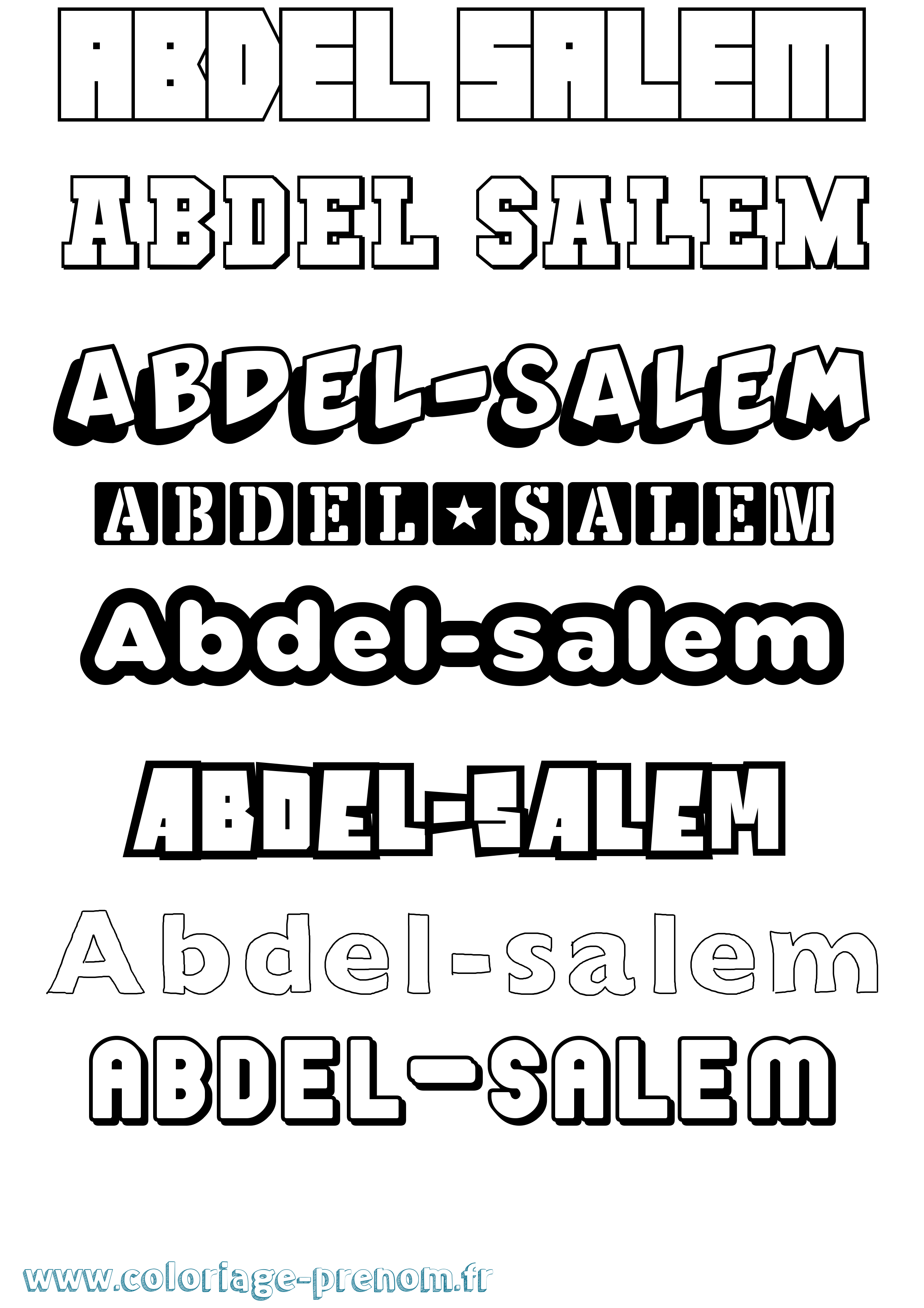 Coloriage Abdel-Salem Simple Coloriage prénom Abdel-Salem Simple