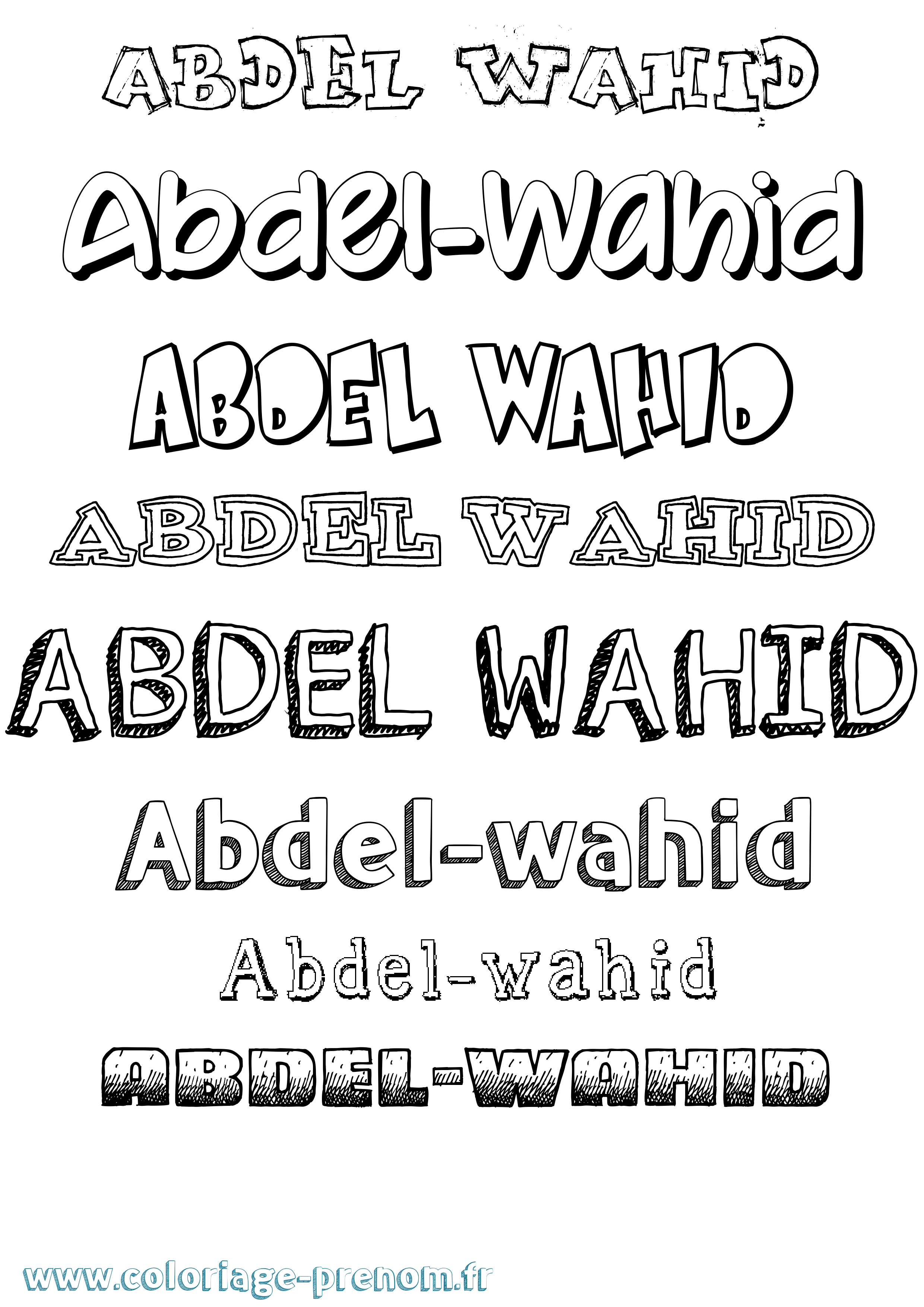 Coloriage prénom Abdel-Wahid Dessiné