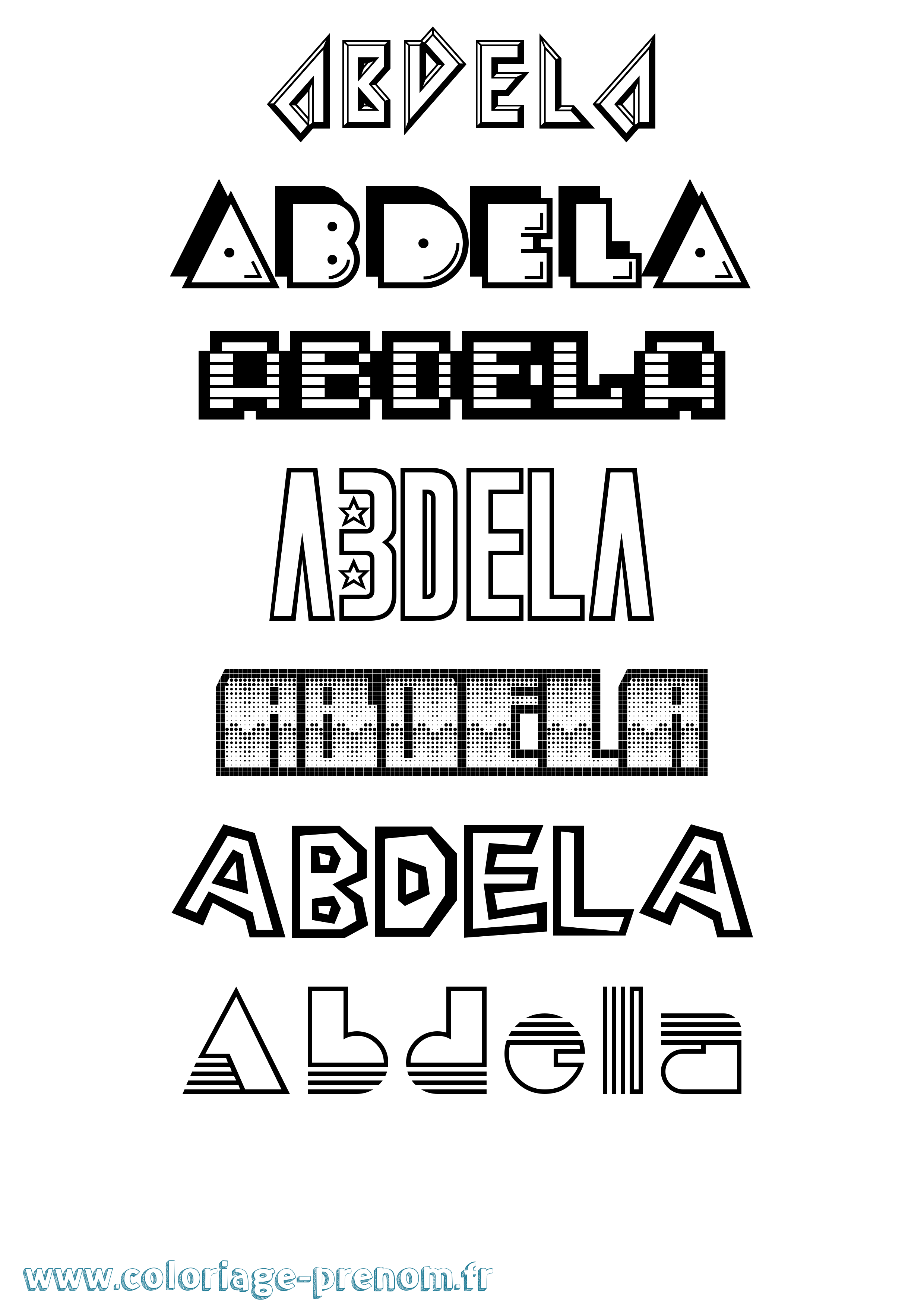 Coloriage Abdela Jeux Vidéos Coloriage prénom Abdela Jeux Vidéos