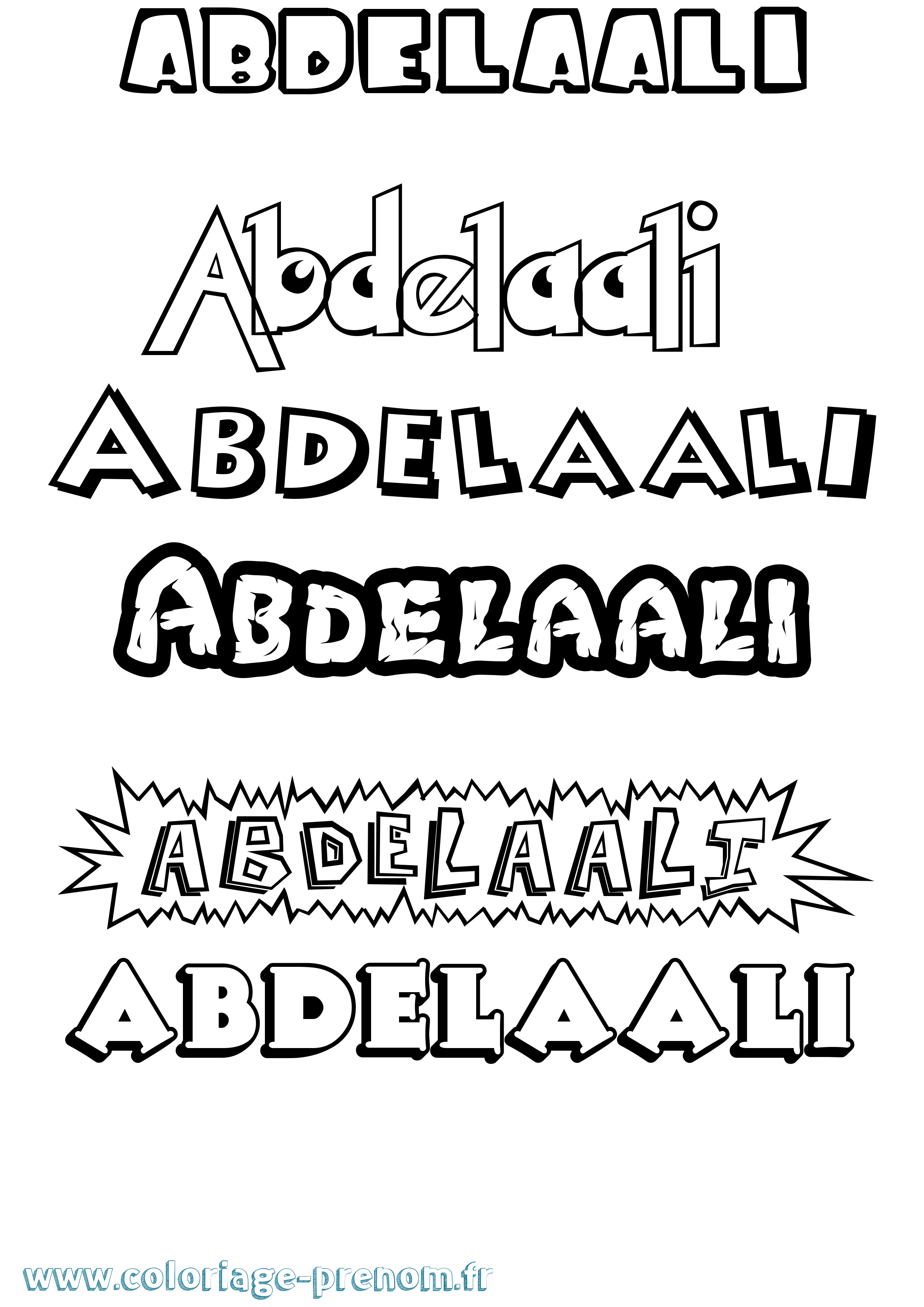 Coloriage prénom Abdelaali Dessin Animé