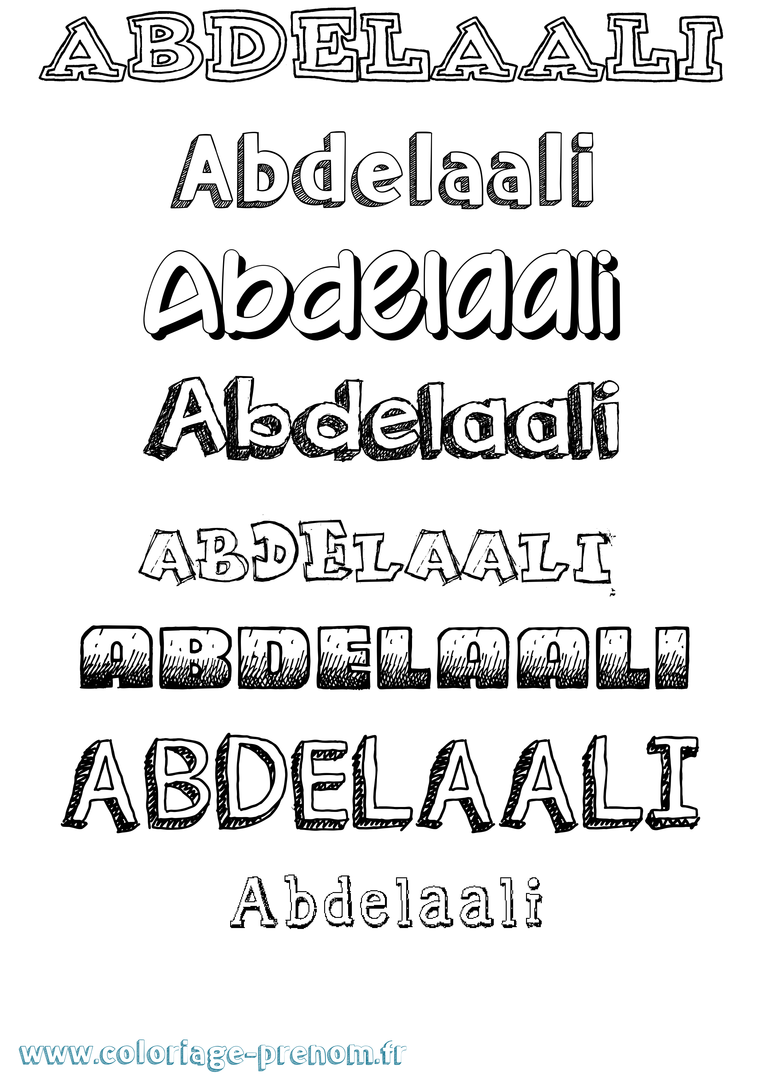 Coloriage prénom Abdelaali Dessiné
