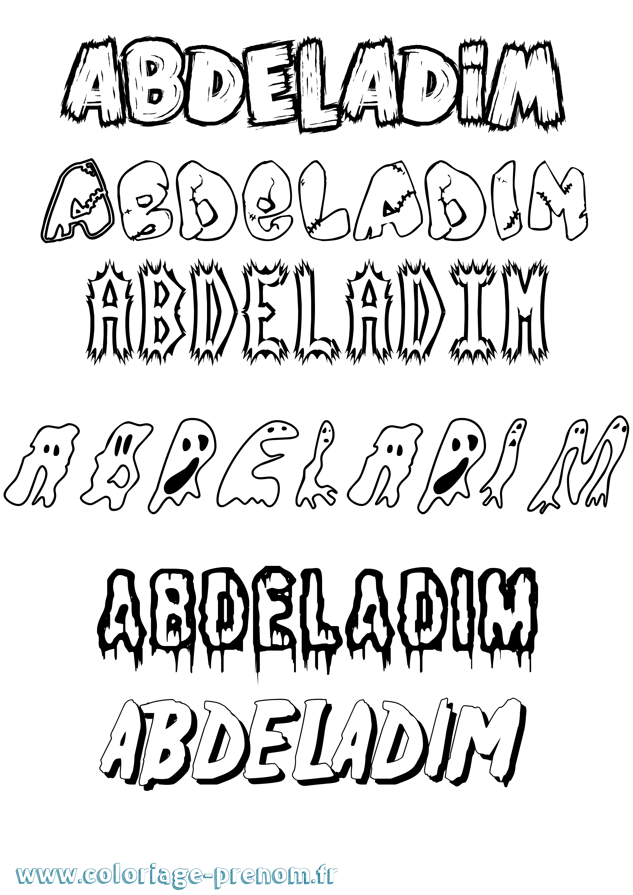 Coloriage prénom Abdeladim Frisson