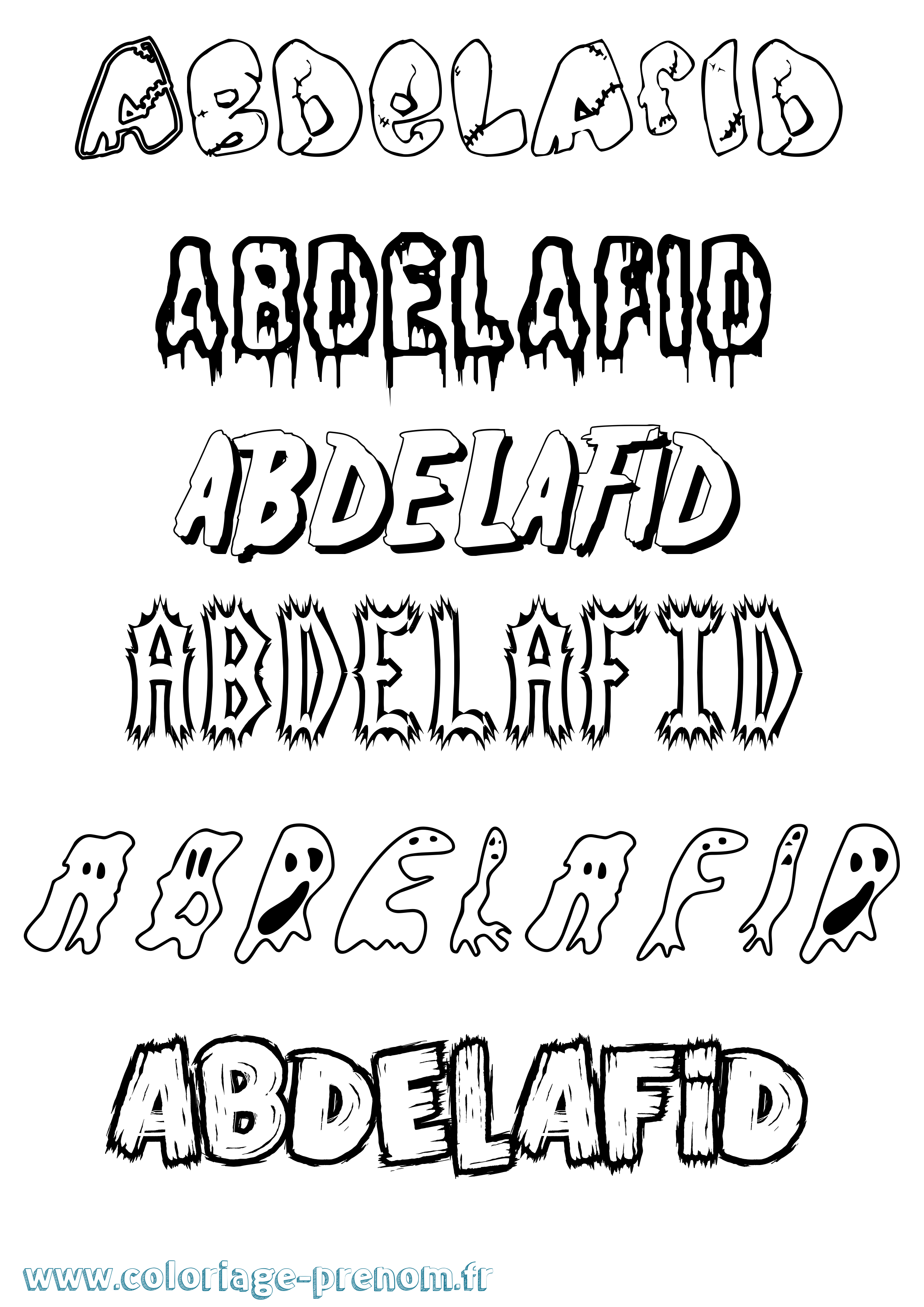 Coloriage prénom Abdelafid Frisson