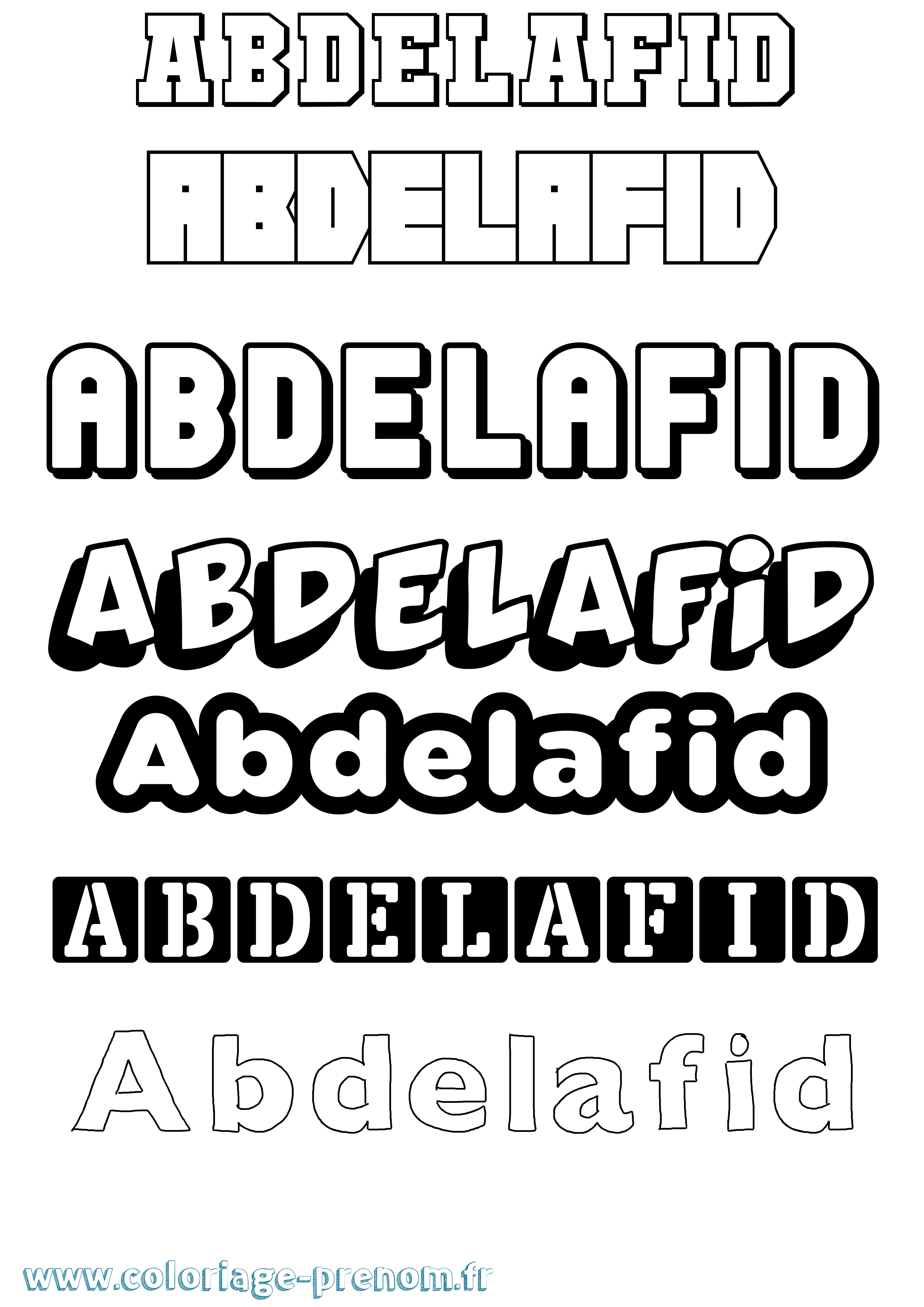 Coloriage prénom Abdelafid Simple