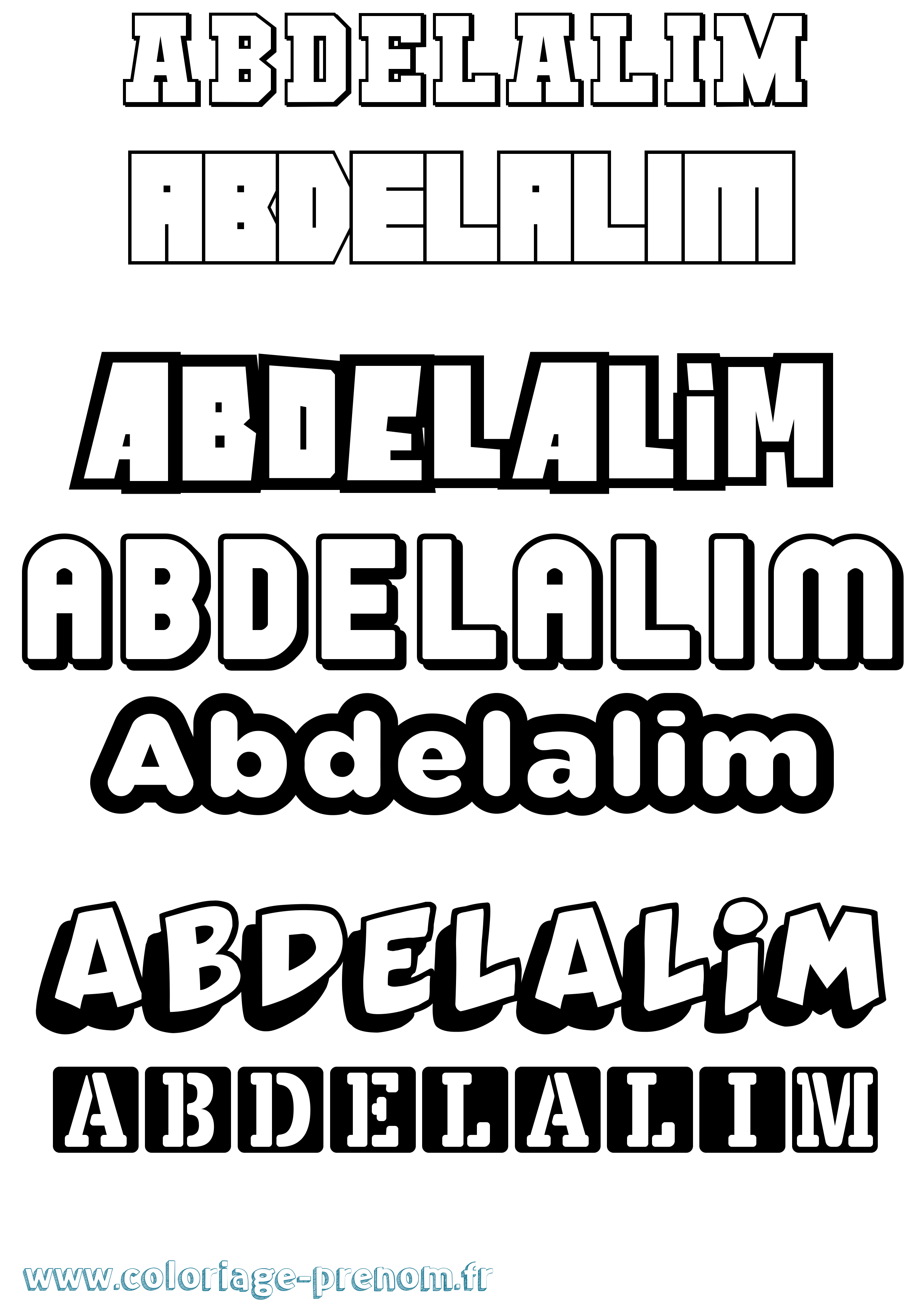 Coloriage prénom Abdelalim Simple