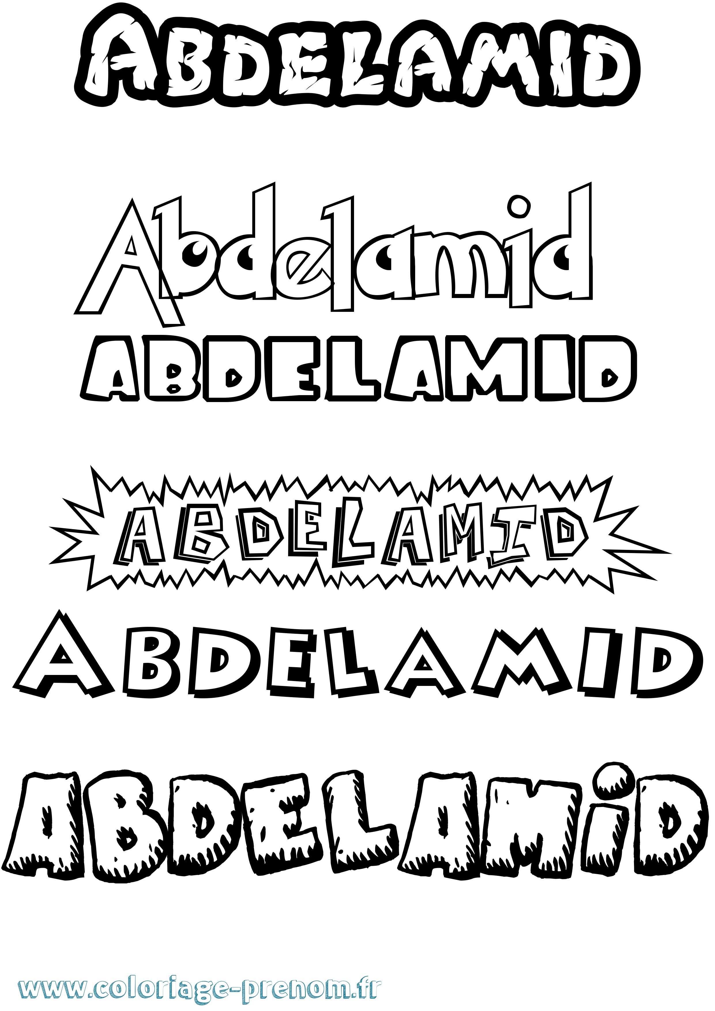 Coloriage prénom Abdelamid Dessin Animé