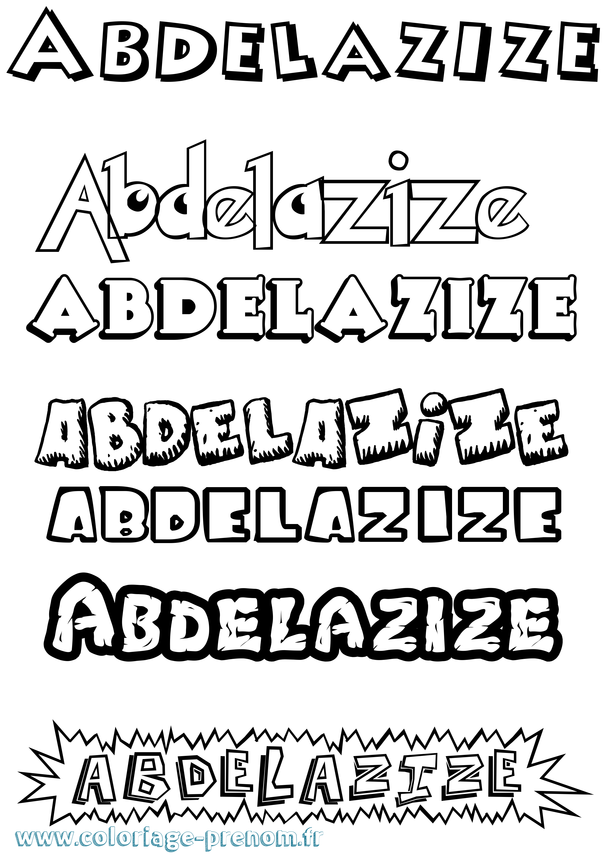 Coloriage Abdelazize Dessin Animé Coloriage prénom Abdelazize Dessin Animé
