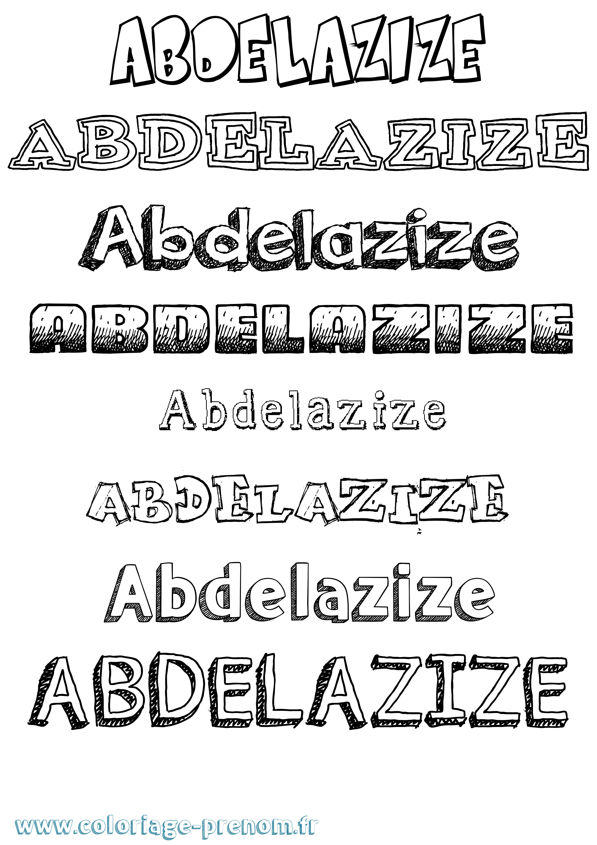 Coloriage Abdelazize Dessiné Coloriage prénom Abdelazize Dessiné