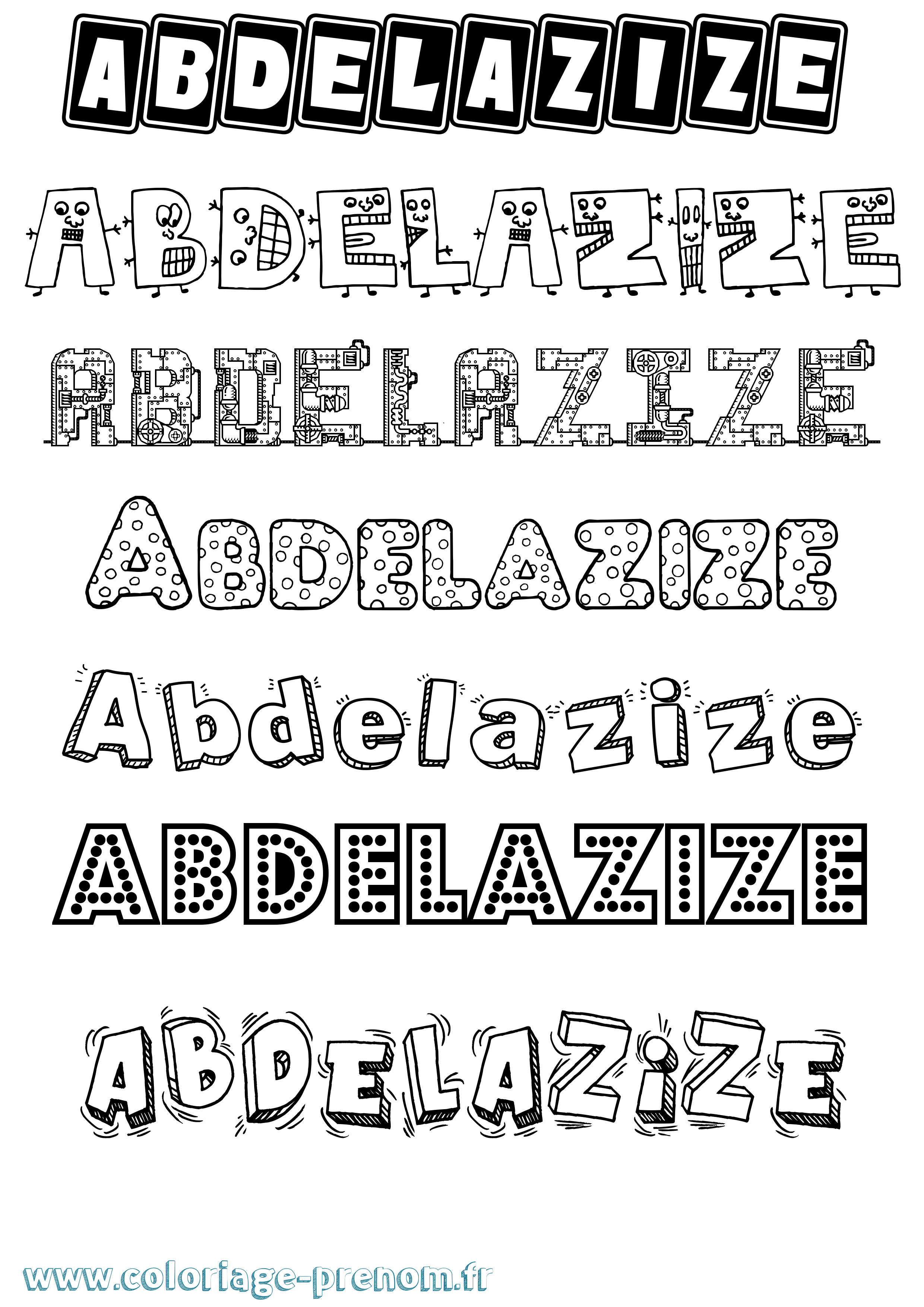 Coloriage Abdelazize Fun Coloriage prénom Abdelazize Fun