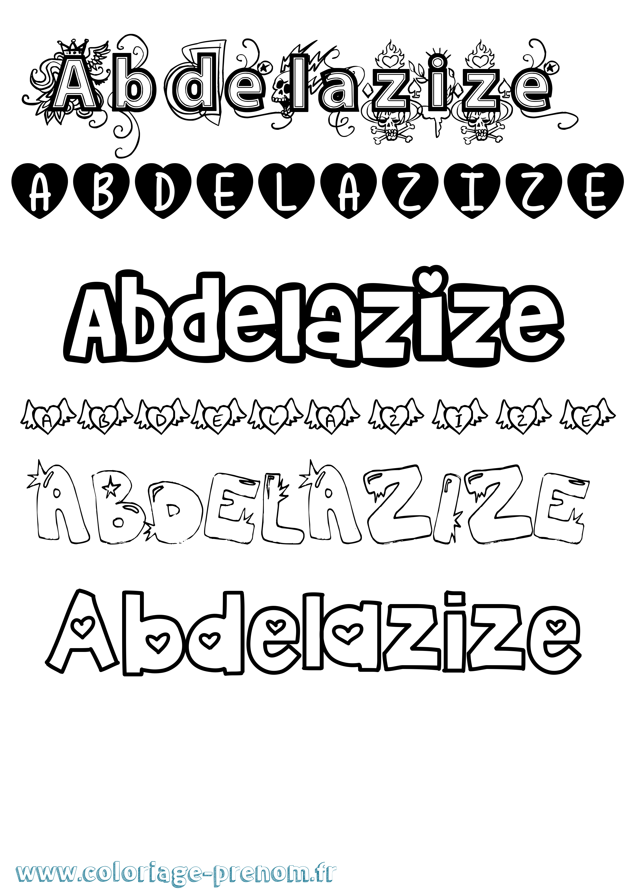 Coloriage Abdelazize Girly Coloriage prénom Abdelazize Girly