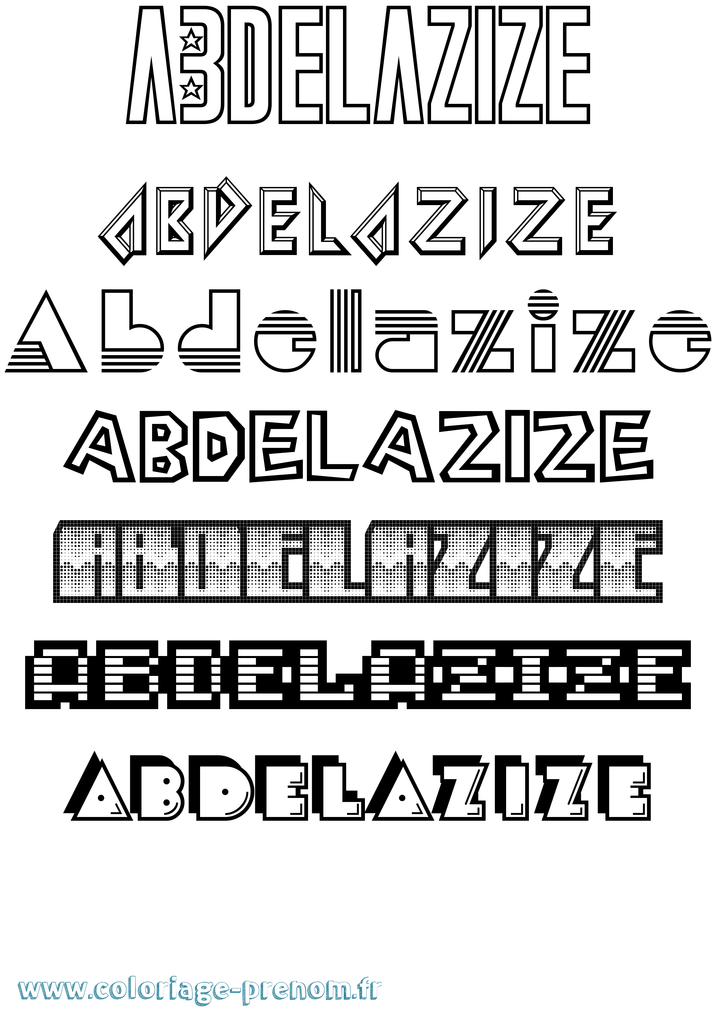 Coloriage Abdelazize Jeux Vidéos Coloriage prénom Abdelazize Jeux Vidéos