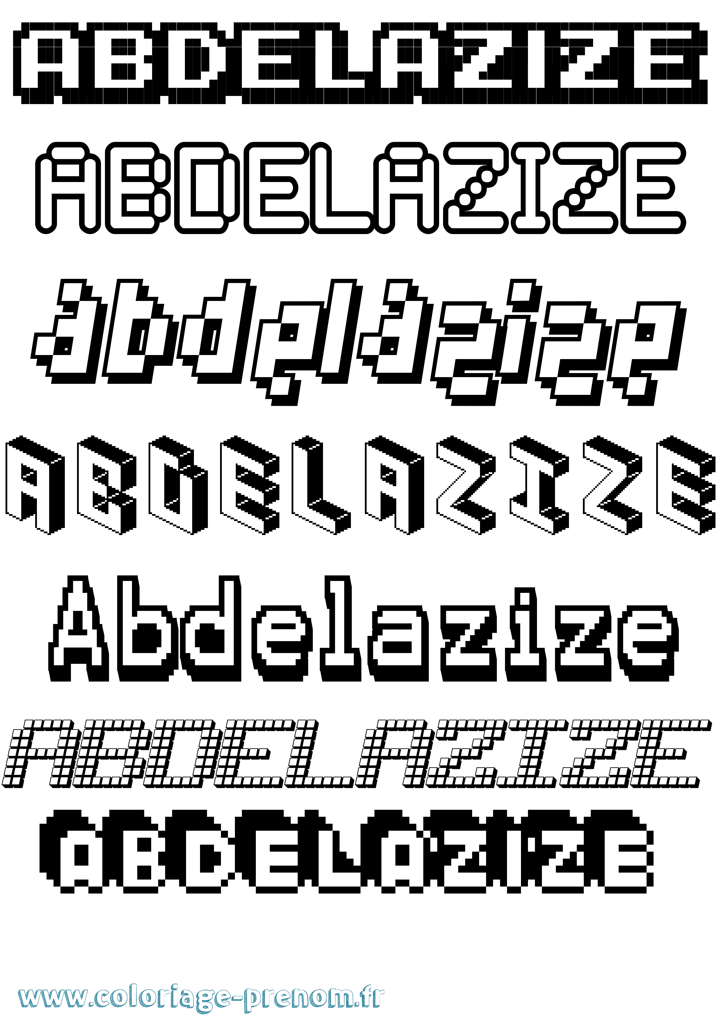 Coloriage Abdelazize Pixel Coloriage prénom Abdelazize Pixel