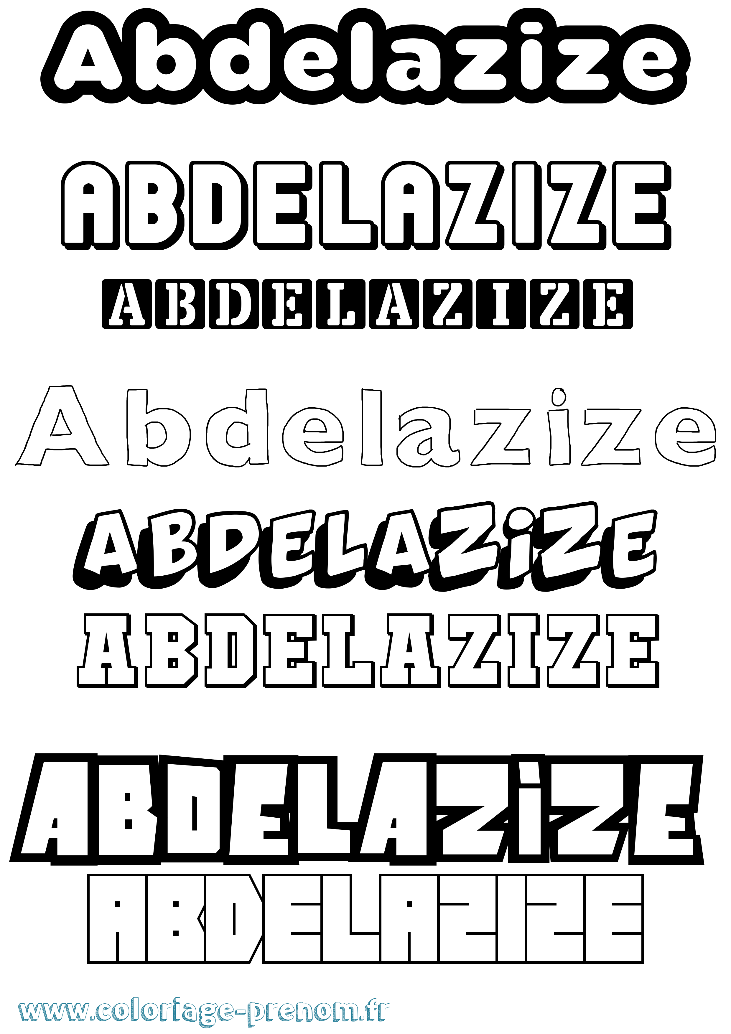 Coloriage prénom Abdelazize Simple