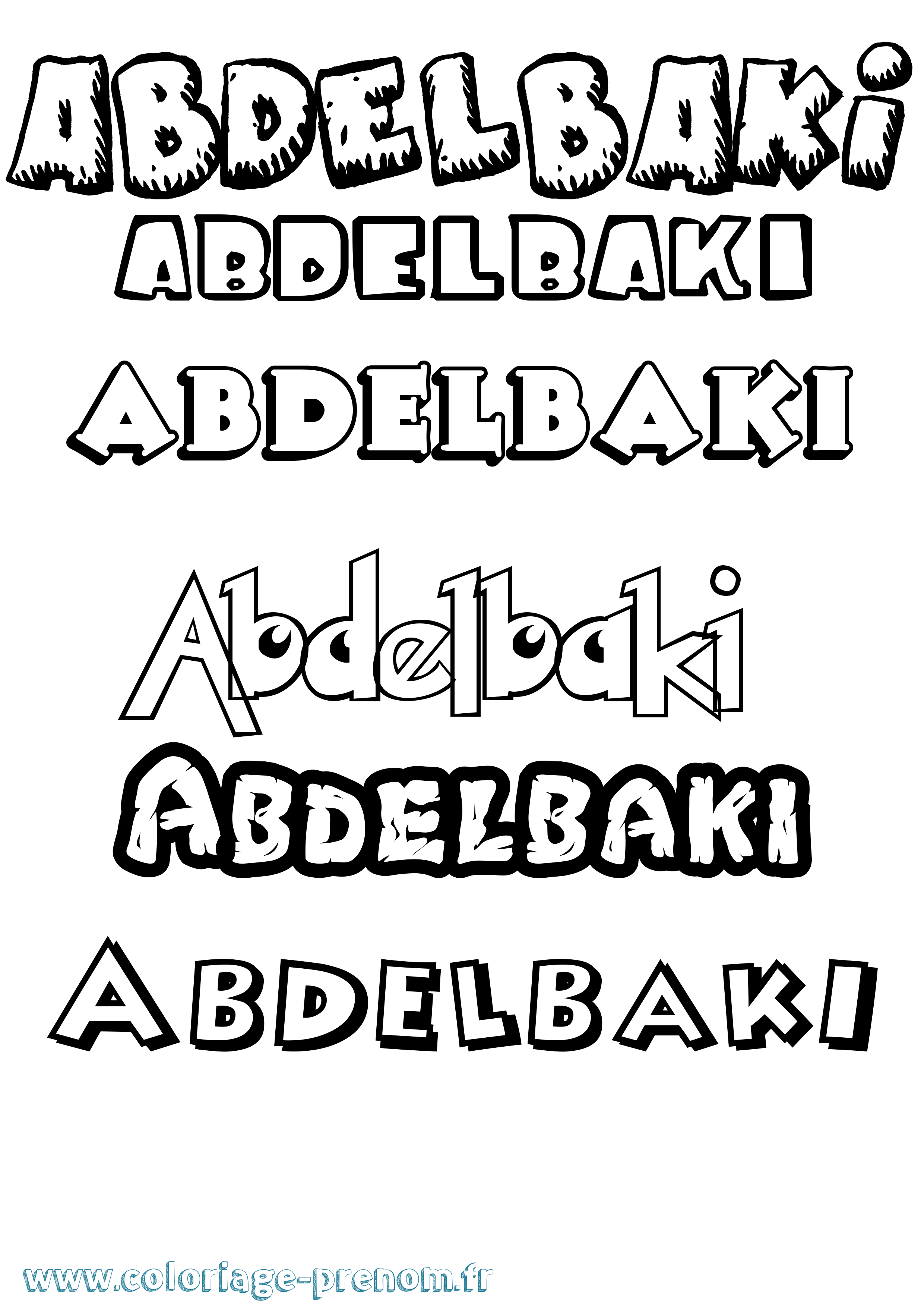 Coloriage prénom Abdelbaki Dessin Animé