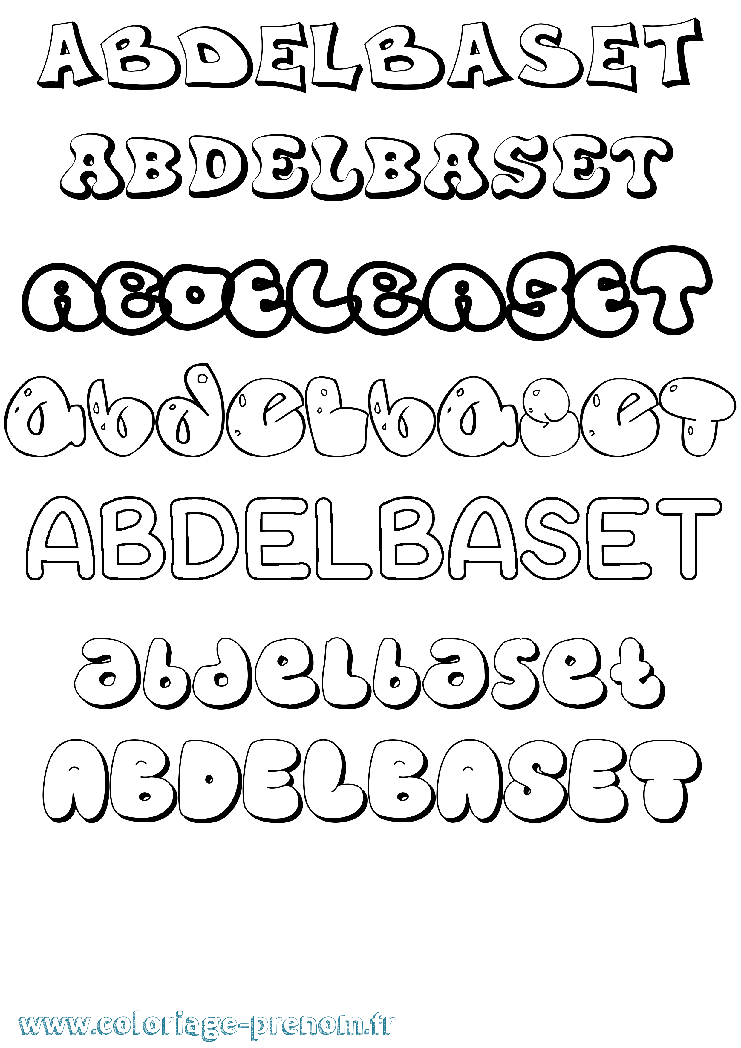 Coloriage prénom Abdelbaset Bubble