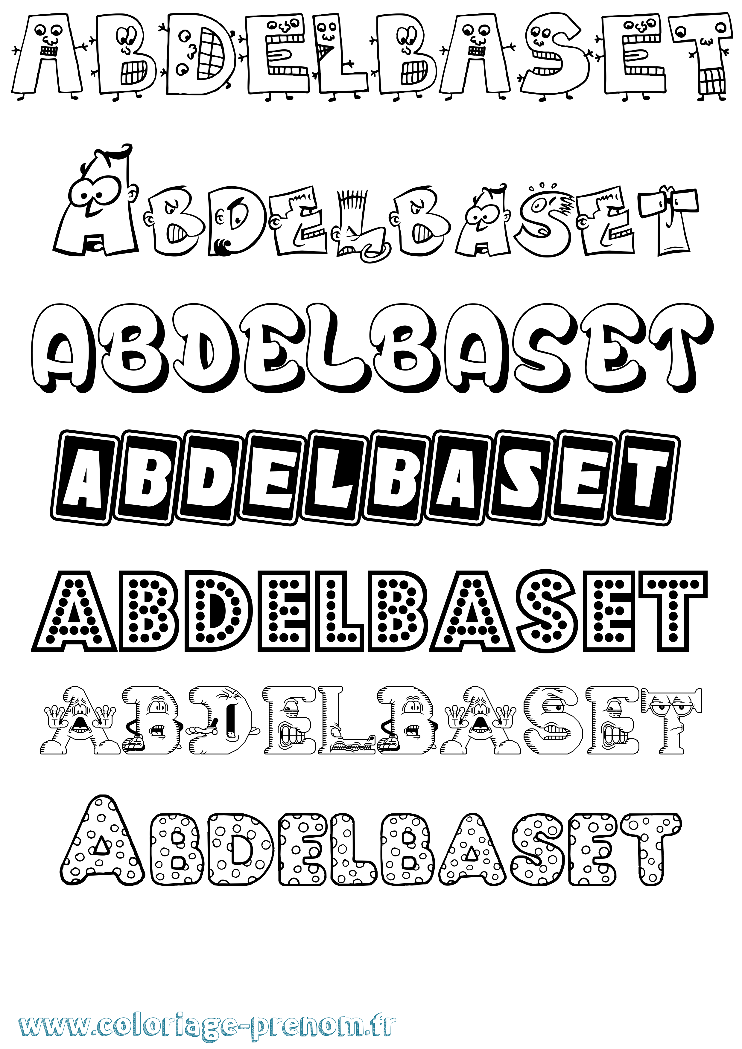 Coloriage prénom Abdelbaset Fun