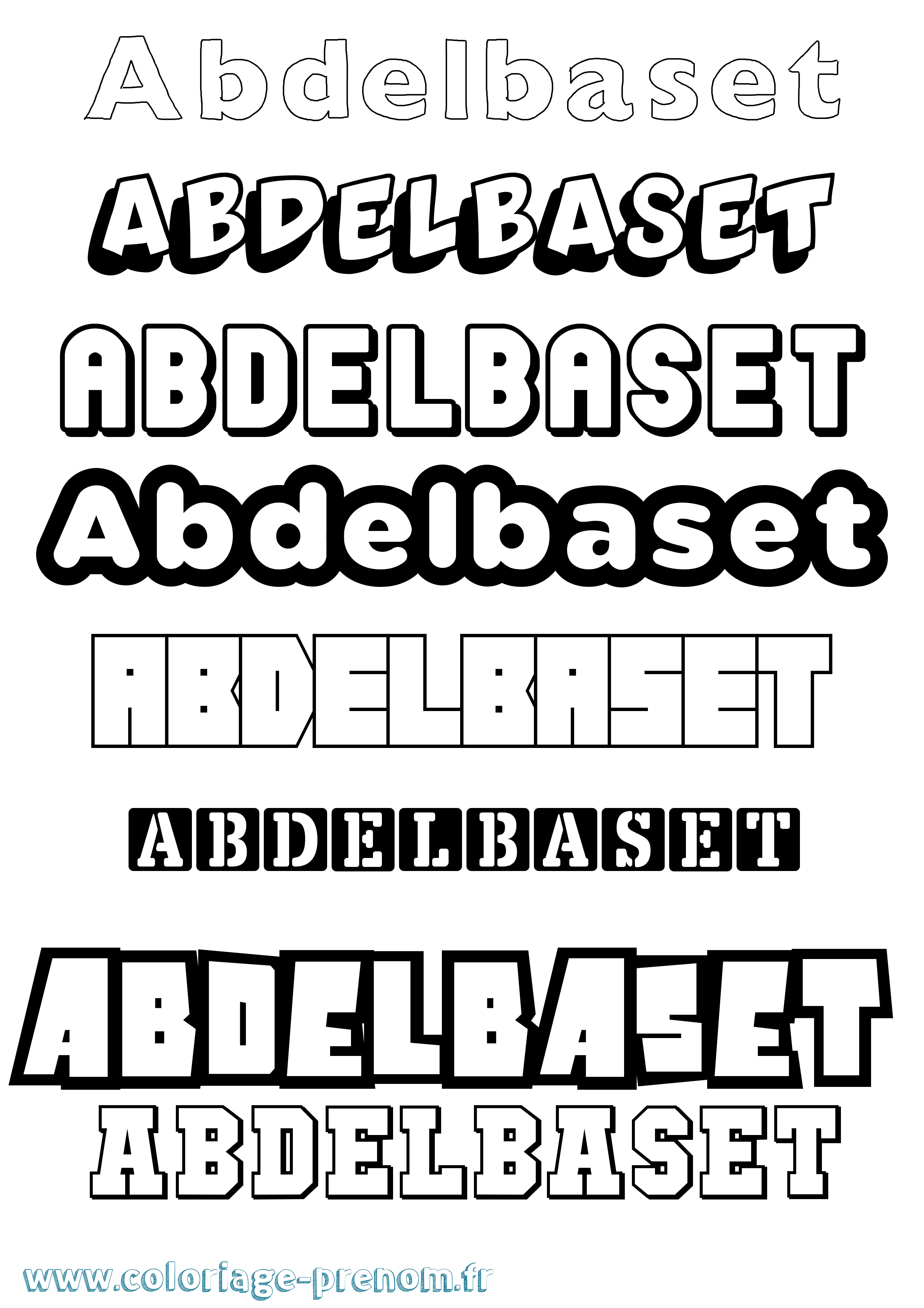 Coloriage prénom Abdelbaset Simple