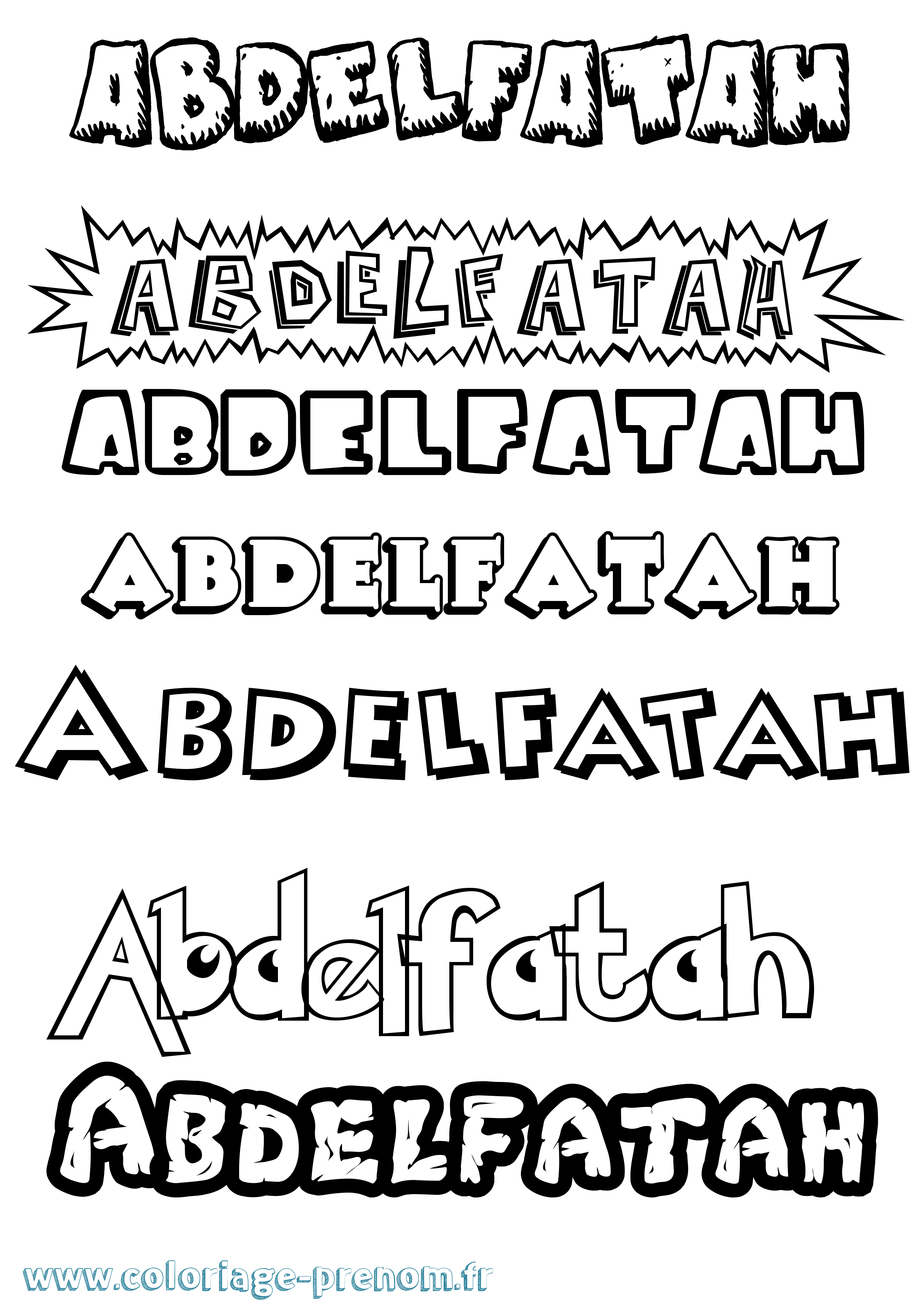 Coloriage prénom Abdelfatah Dessin Animé