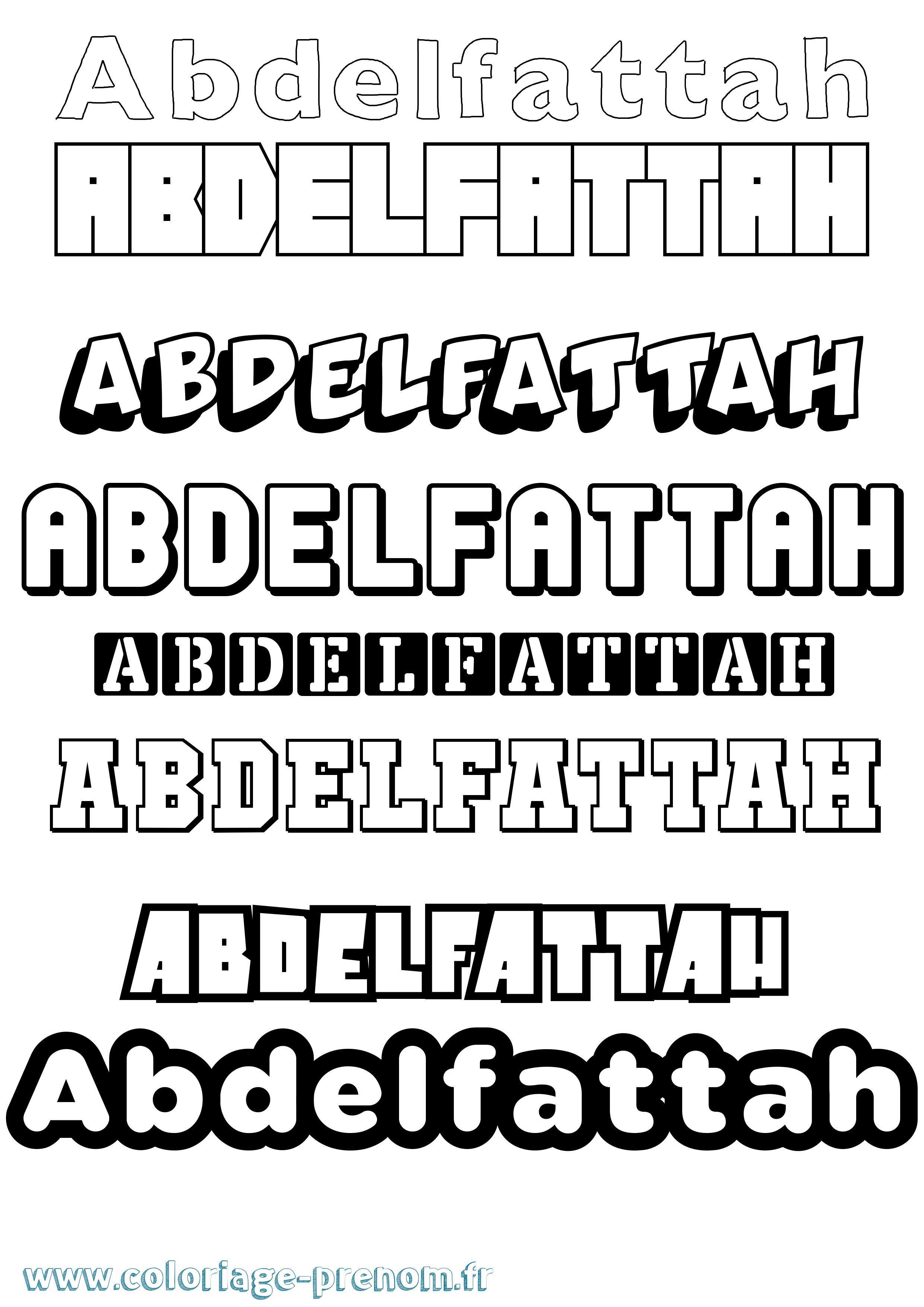 Coloriage prénom Abdelfattah Simple