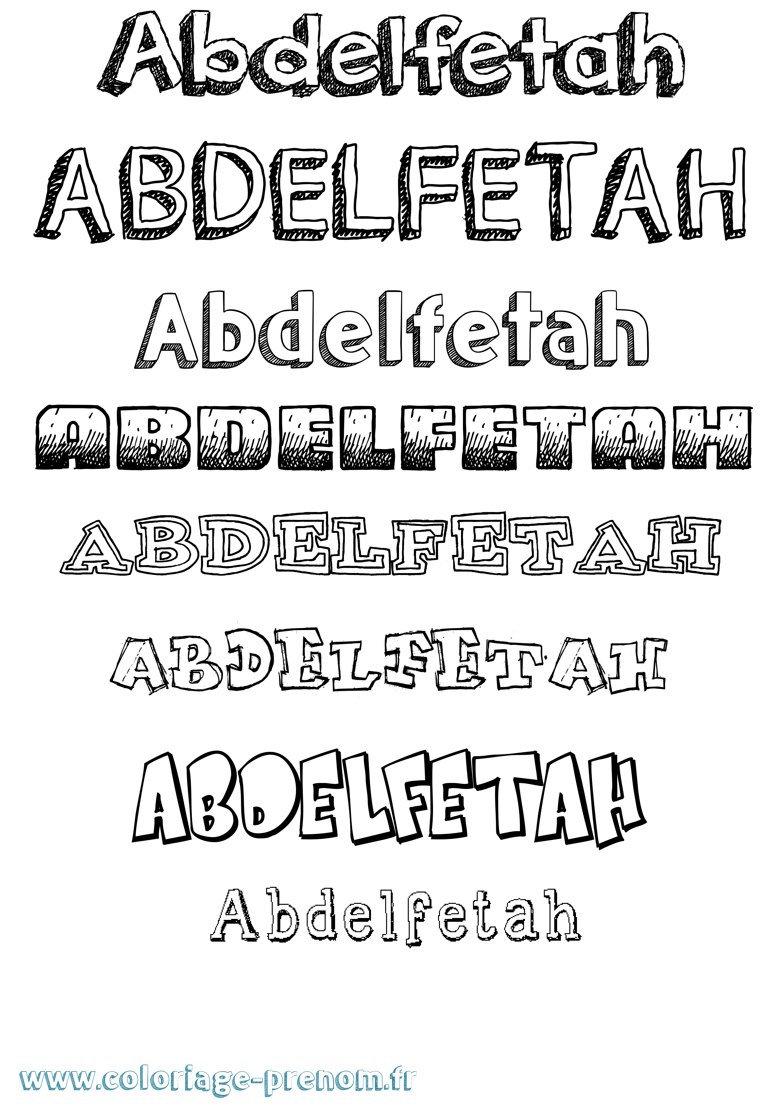 Coloriage prénom Abdelfetah Dessiné