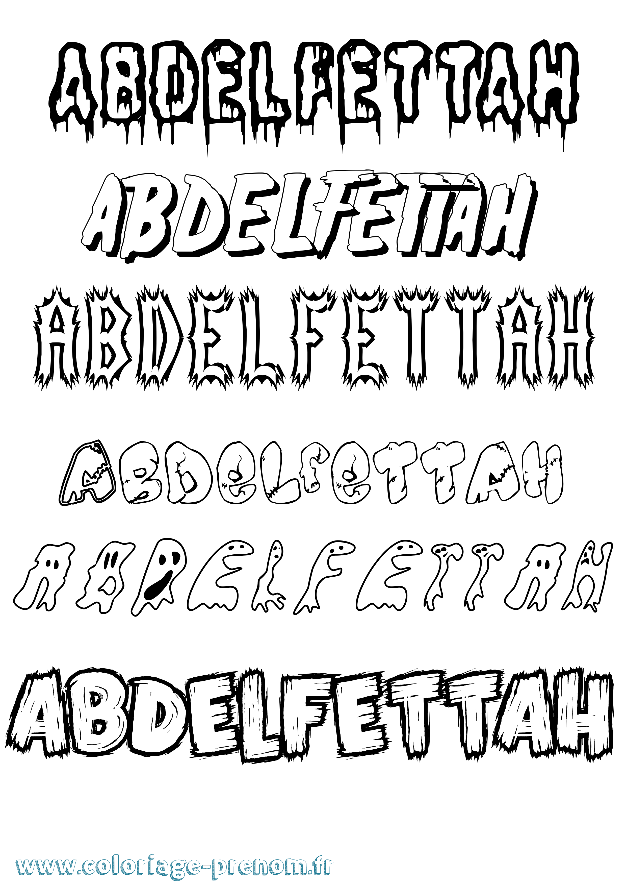 Coloriage prénom Abdelfettah Frisson