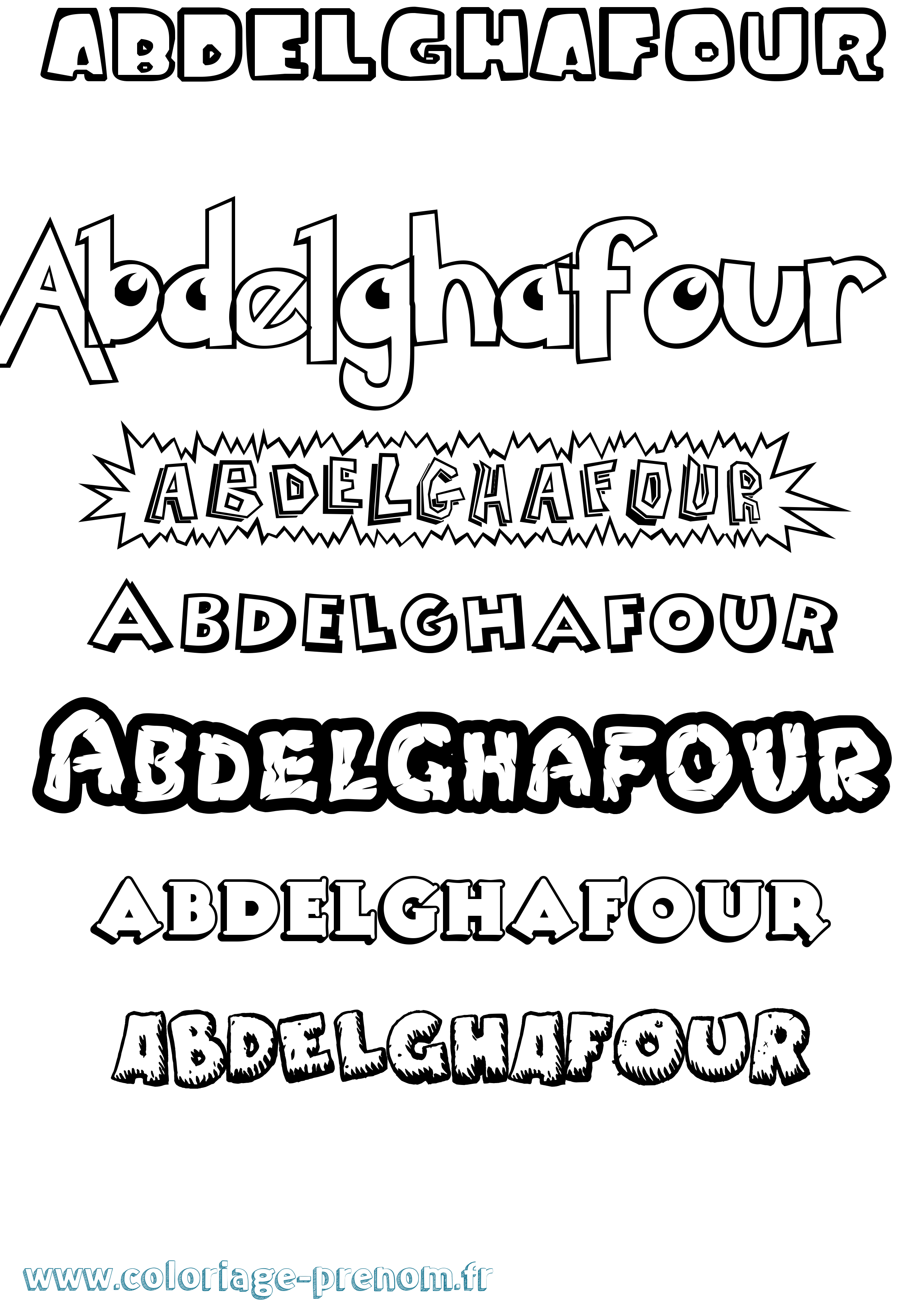 Coloriage prénom Abdelghafour Dessin Animé