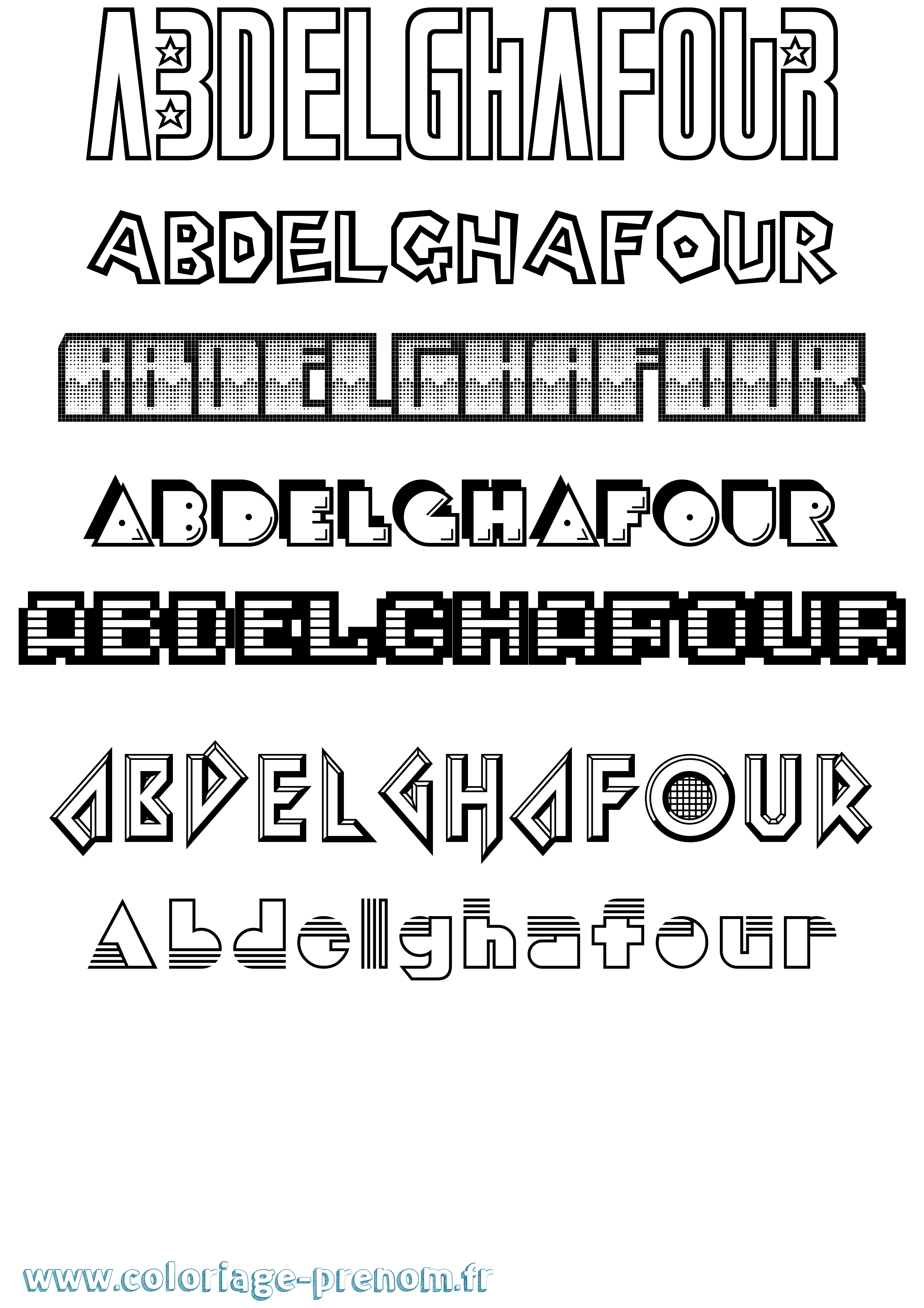 Coloriage prénom Abdelghafour Jeux Vidéos