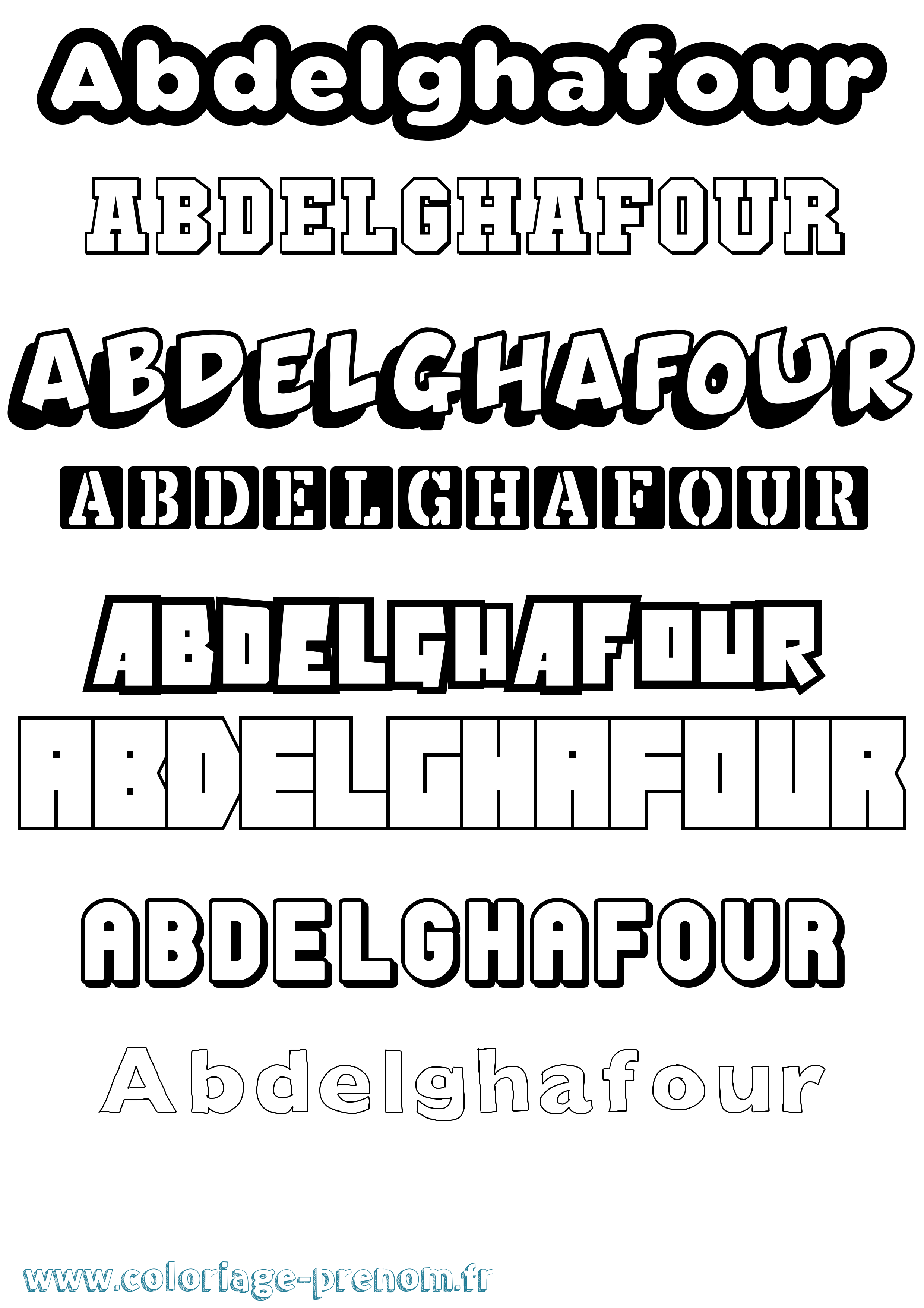 Coloriage prénom Abdelghafour Simple