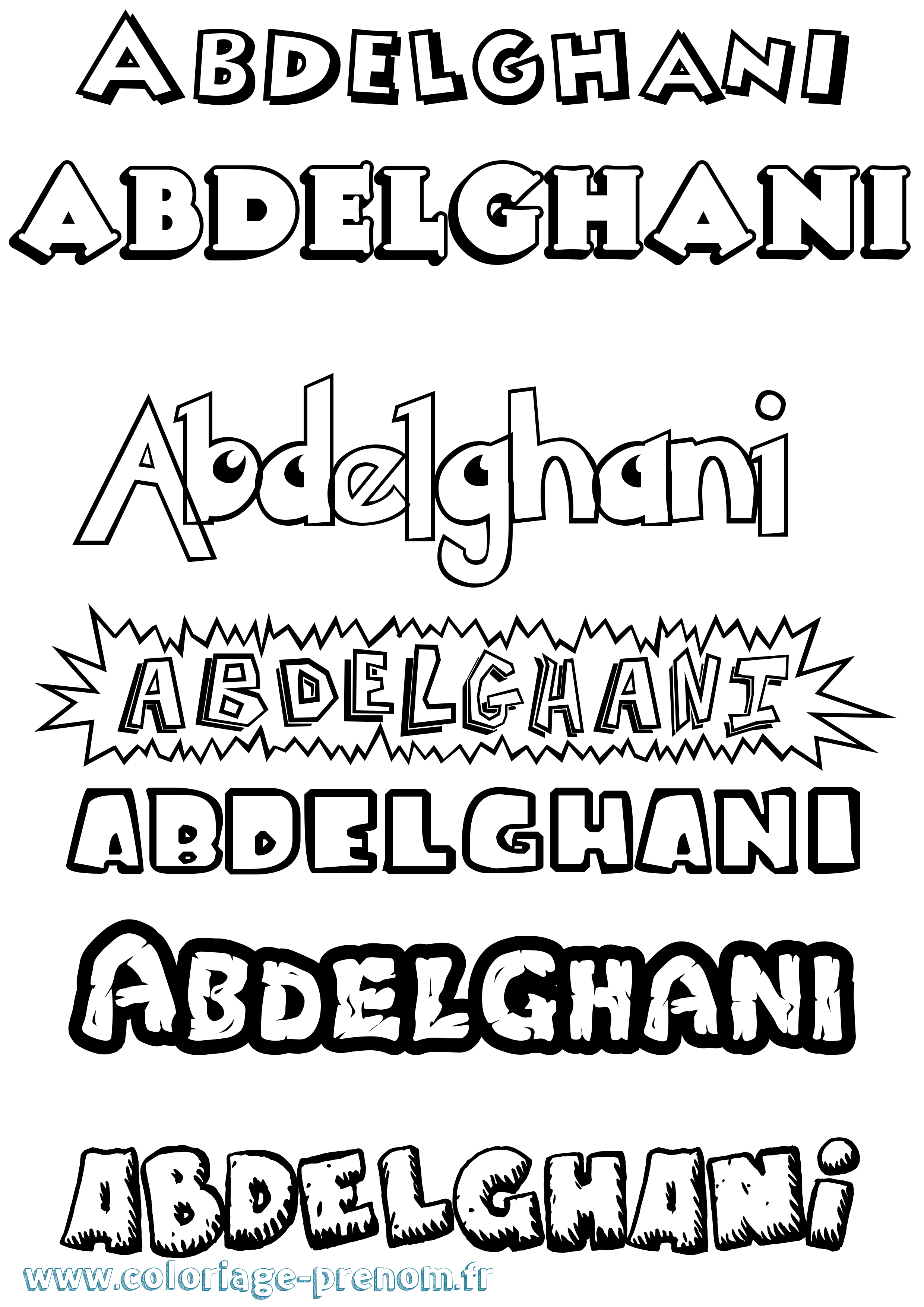 Coloriage prénom Abdelghani Dessin Animé