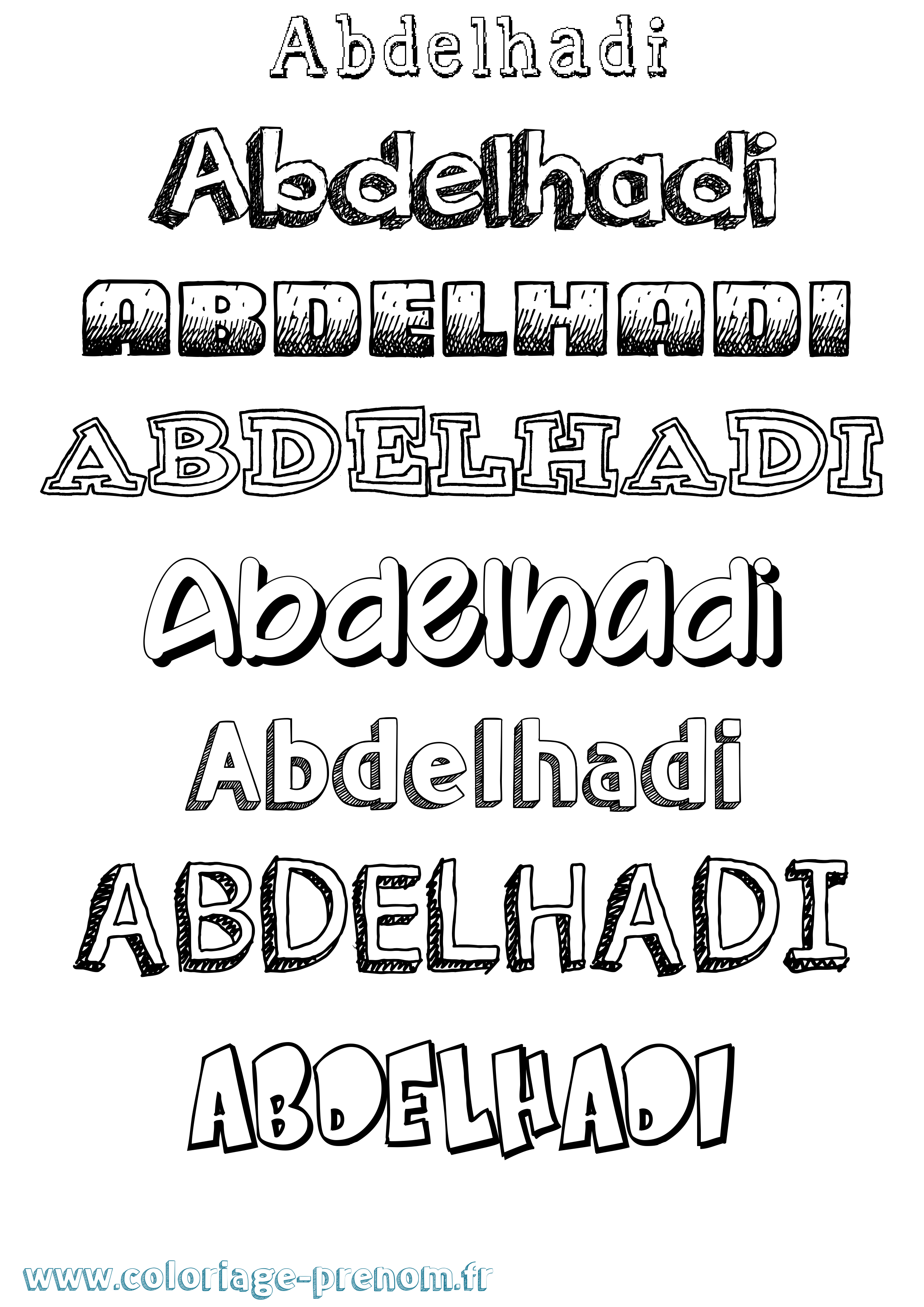 Coloriage prénom Abdelhadi Dessiné
