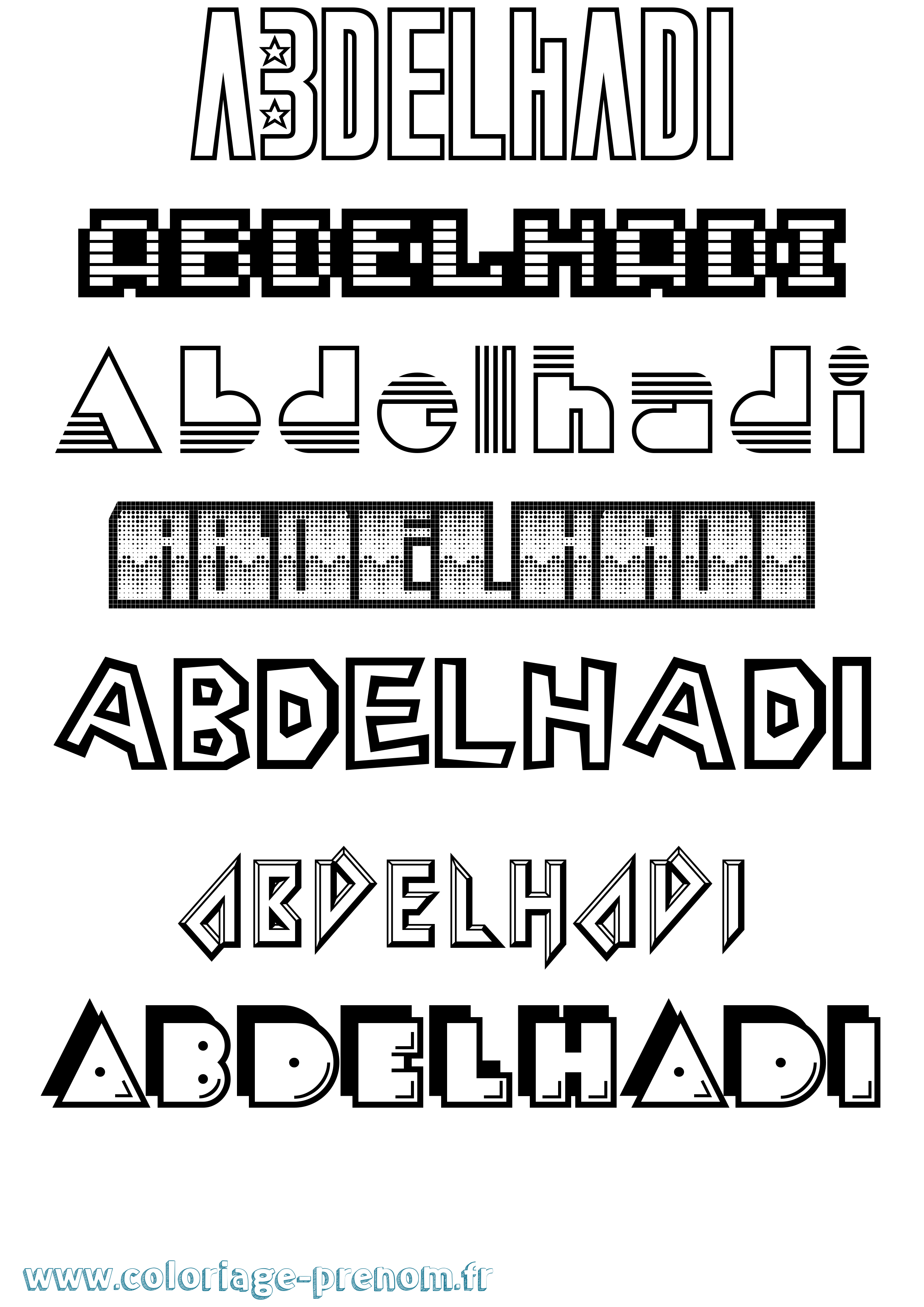 Coloriage prénom Abdelhadi Jeux Vidéos