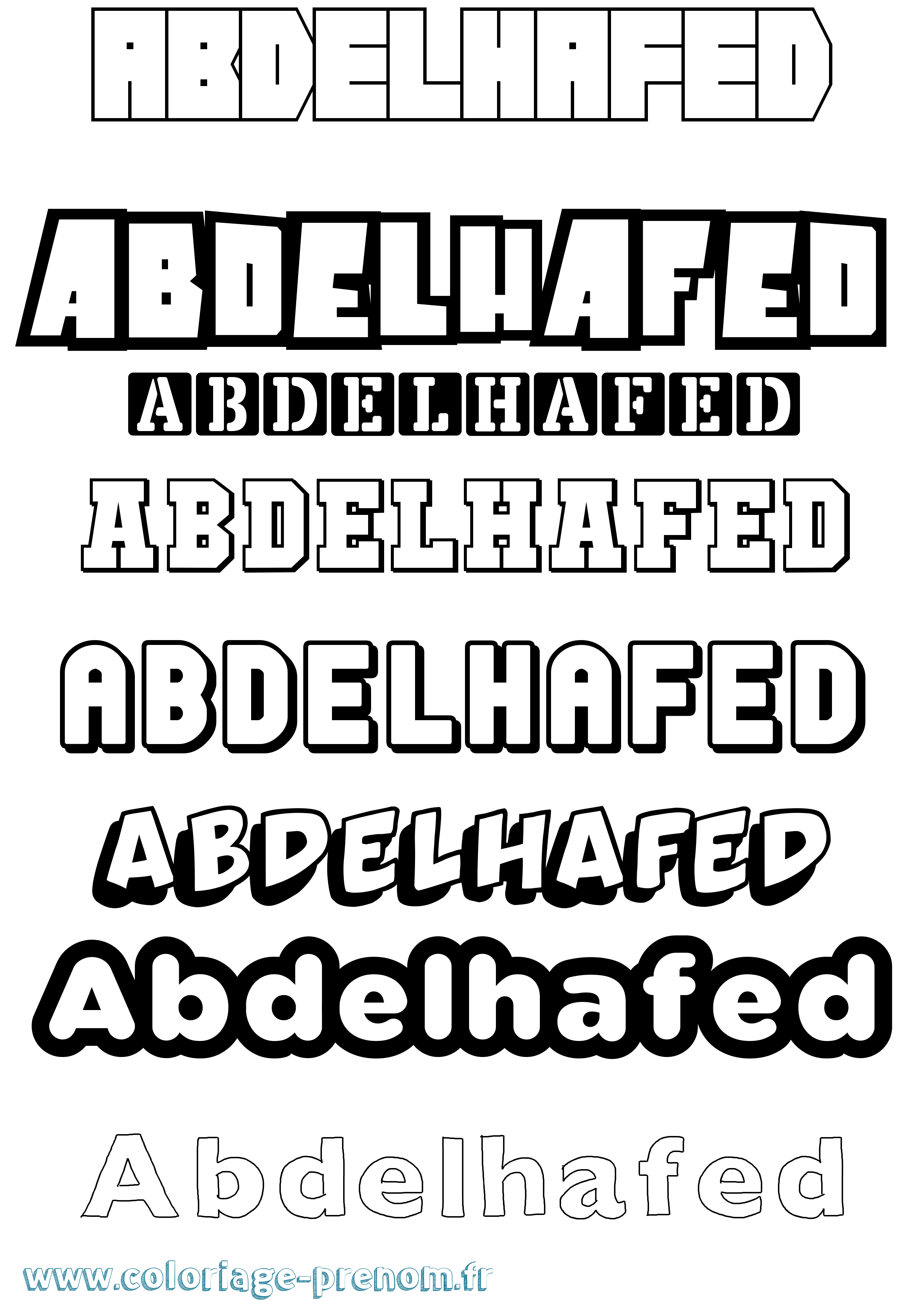 Coloriage prénom Abdelhafed Simple