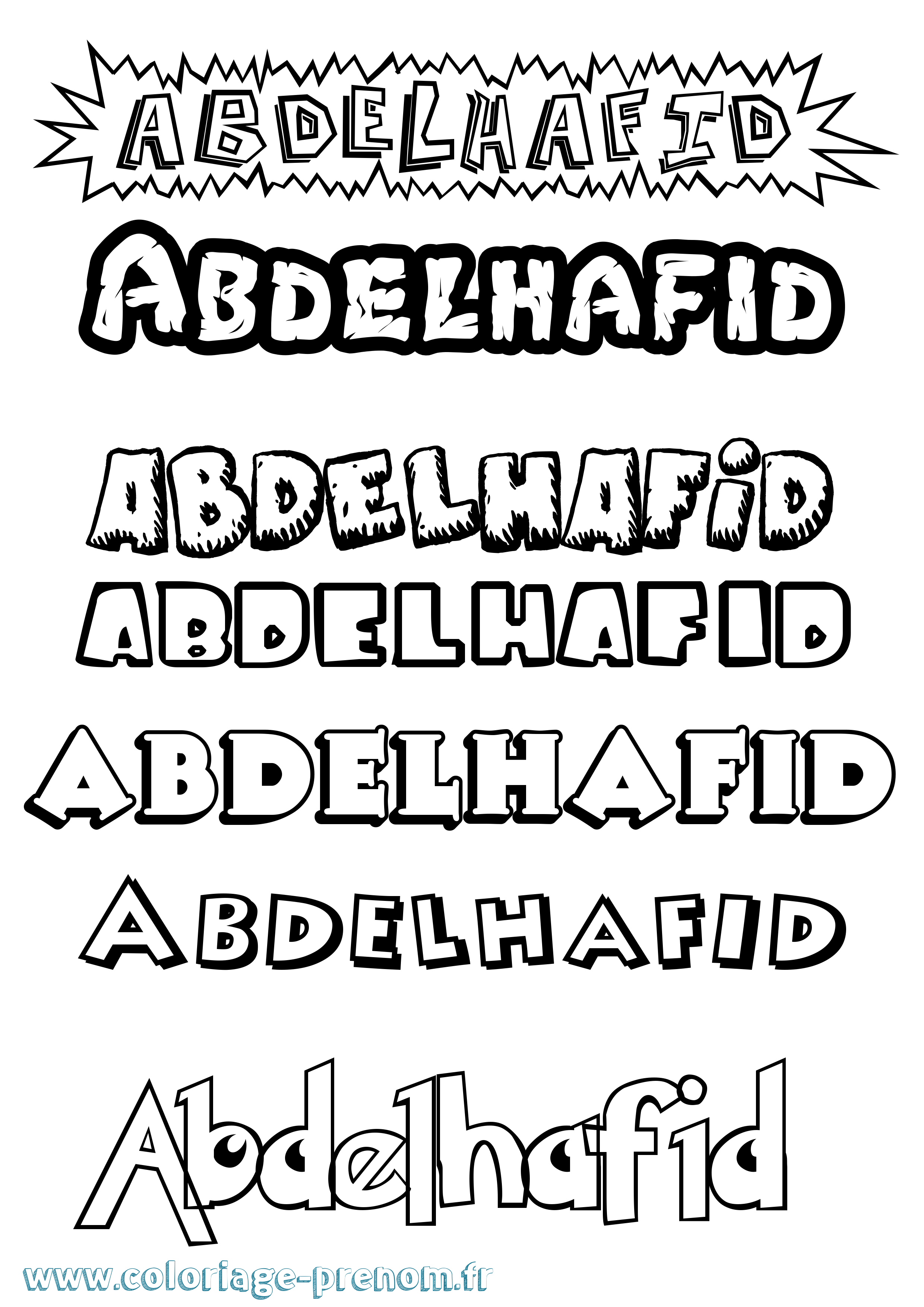 Coloriage prénom Abdelhafid Dessin Animé