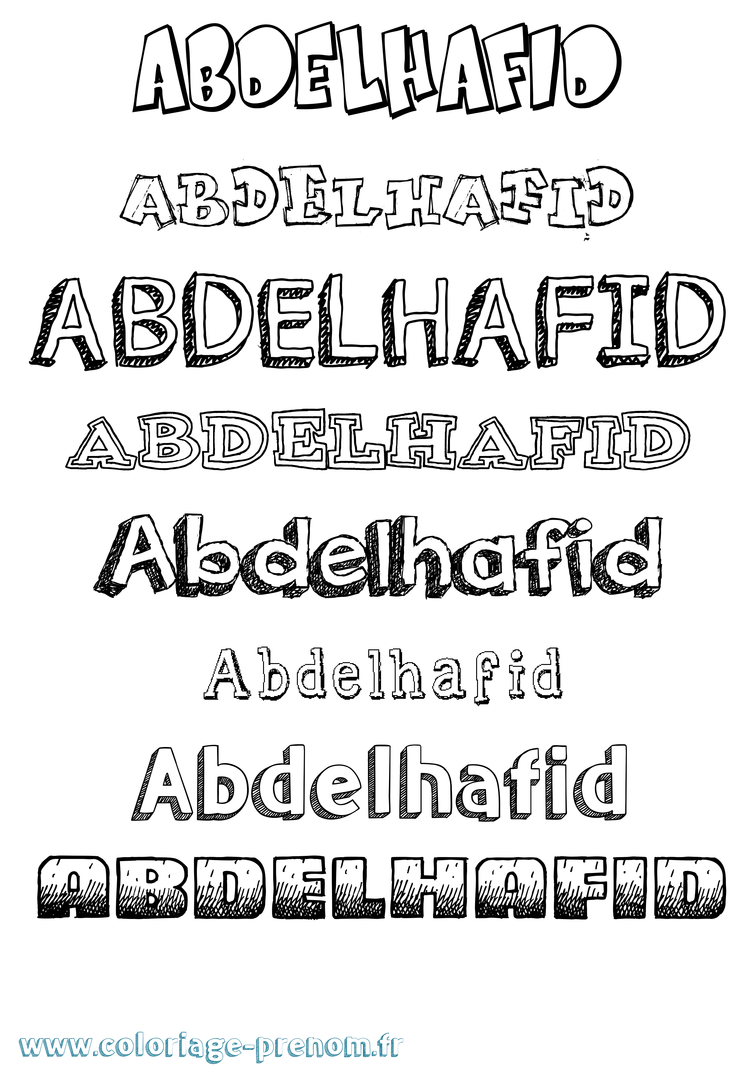 Coloriage prénom Abdelhafid Dessiné